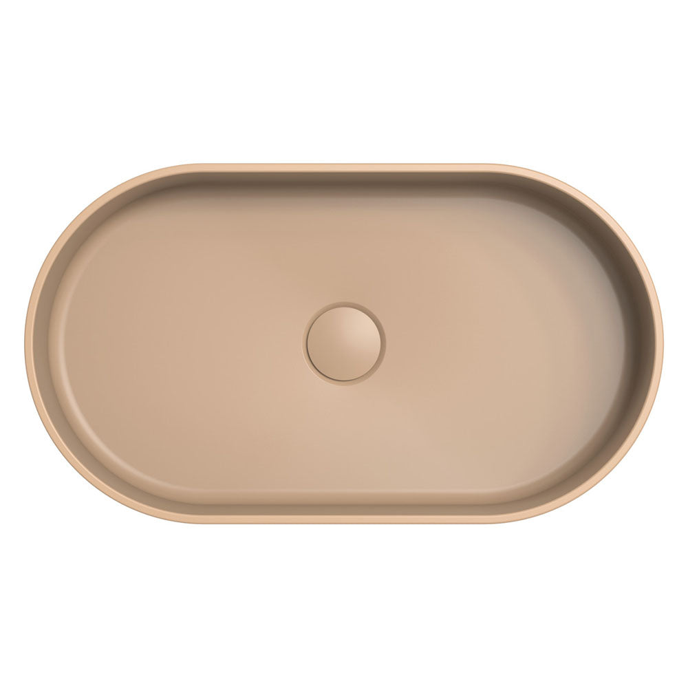Fienza CSB804D Minka Pill Solid Surface Above Counter Bathroom Sink, Dusk Finish - Modern Vanity Basin for Powder Room, Guest Bath, or Master Suite