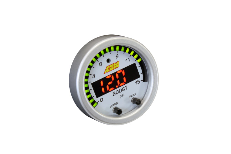 AEM X Series 0-15psi Pressure Gauge Kit - High Performance Fuel Pressure Monitoring for Cars, Trucks & Racing Vehicles