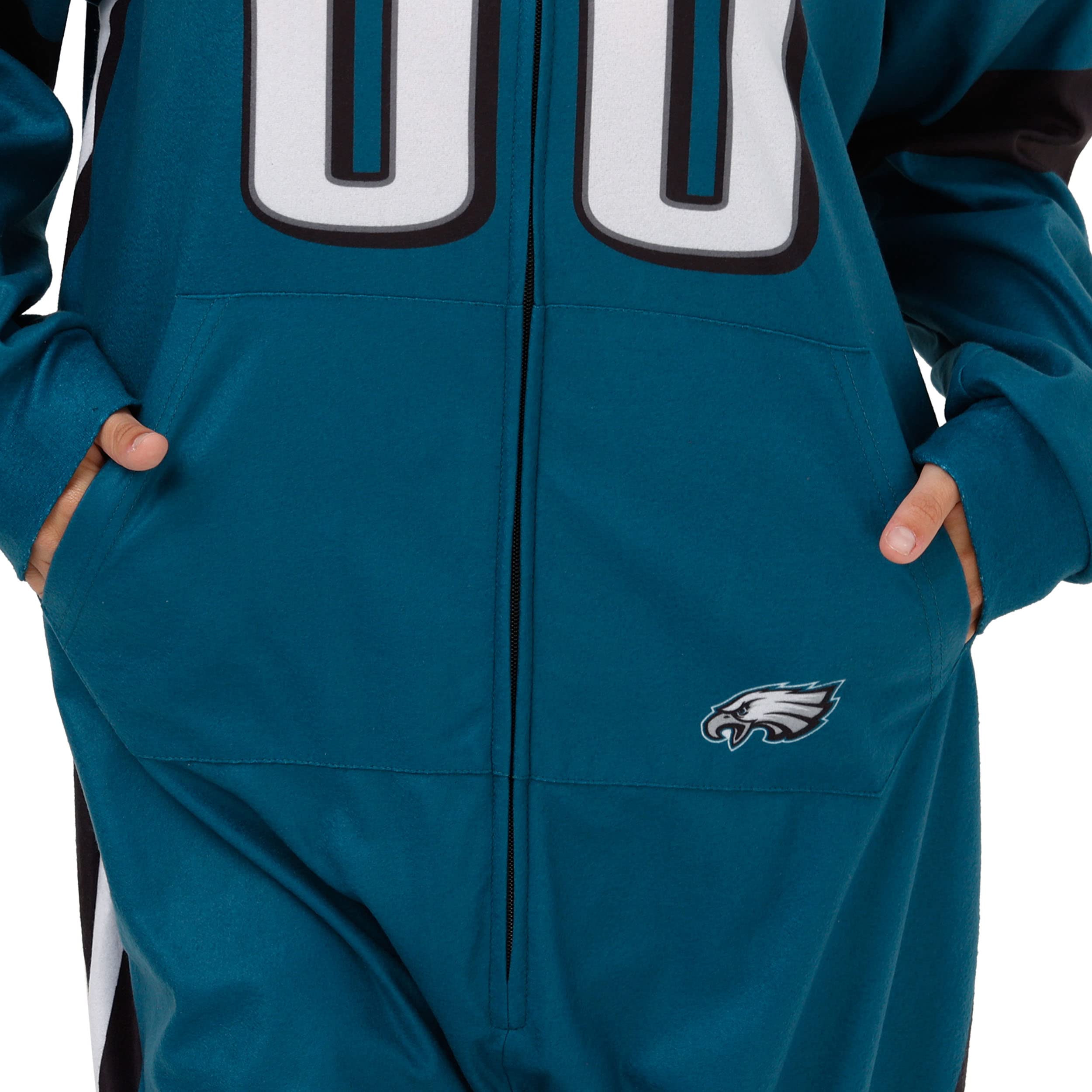 FOCO Philadelphia Eagles NFL Gameday Ready One Piece Pajamas for Men - XL Size | Comfortable Sleepwear for Football Fans | Perfect for Game Nights & Lounge Wear