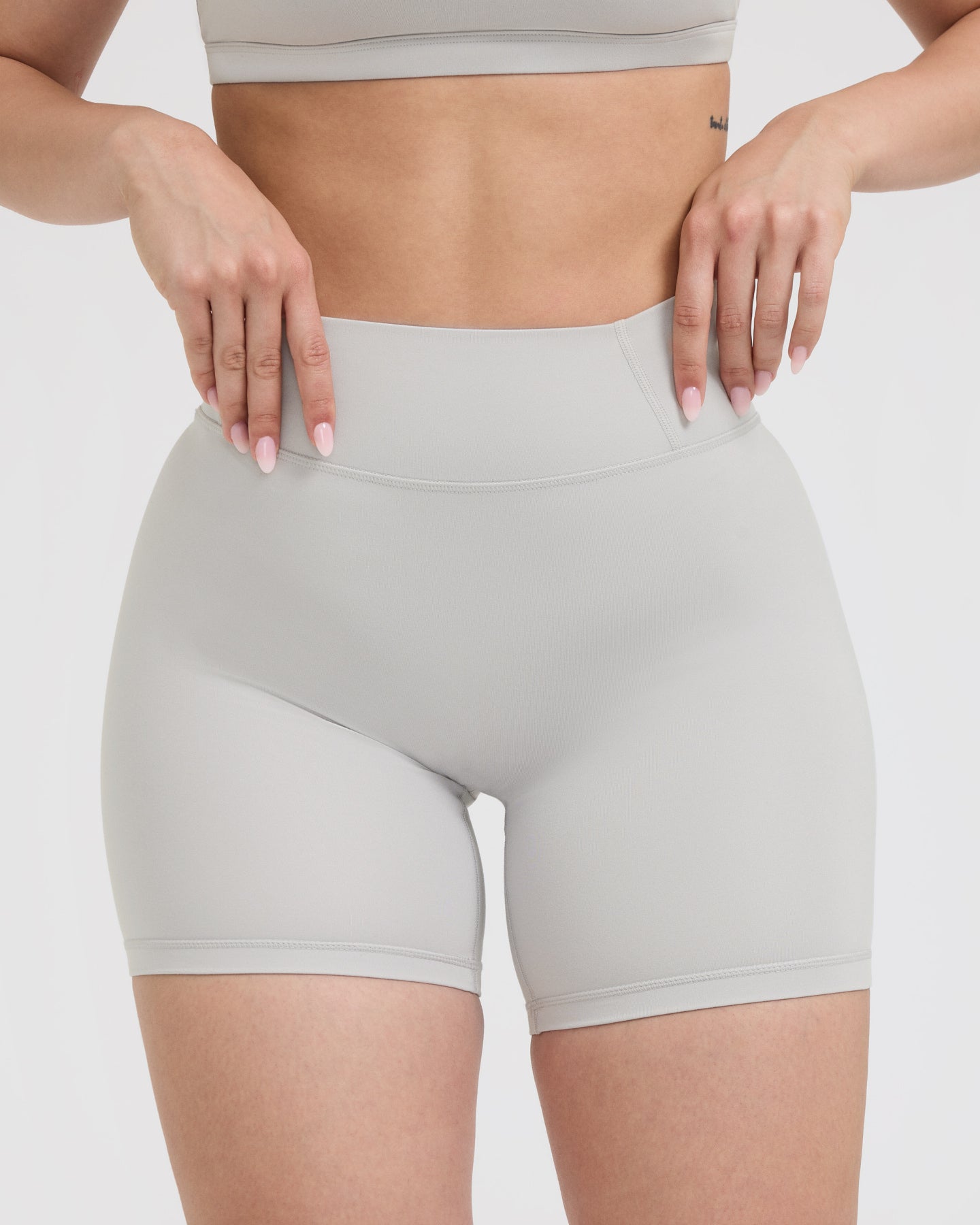Timeless High Waisted Shorts for Women - Light Grey | Comfortable Summer Shorts for Casual Wear, Beach, and Travel