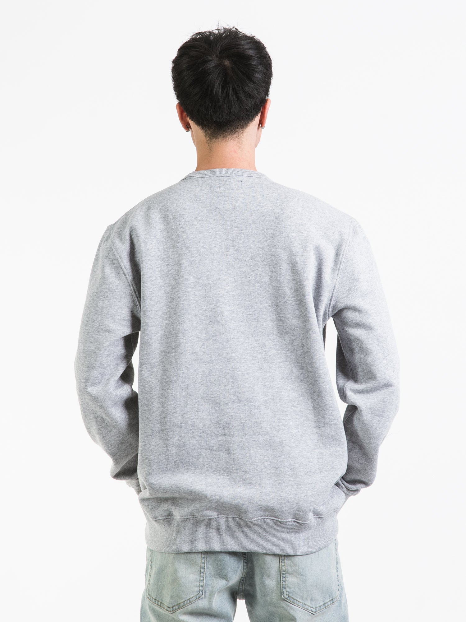 Brixton Lion Crest Crewneck Sweater - Heather Grey | Men's Casual Pullover for Fall & Winter | Clearance Sale | Perfect for Outdoor Activities & Layering