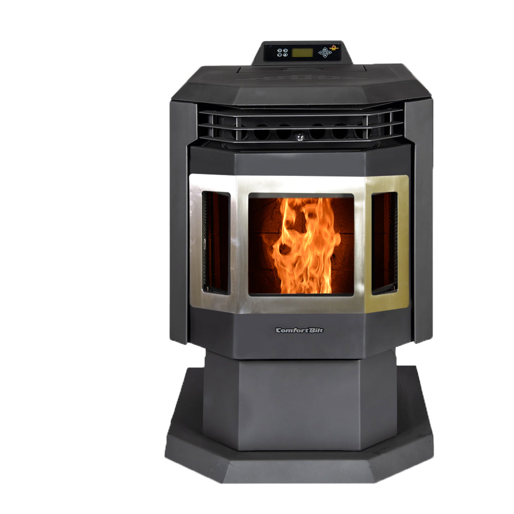 ComfortBilt HP21 SS Pellet Stove with Stainless Steel Trim - Efficient Home Heating for Living Rooms, Cabins & Outdoor Spaces