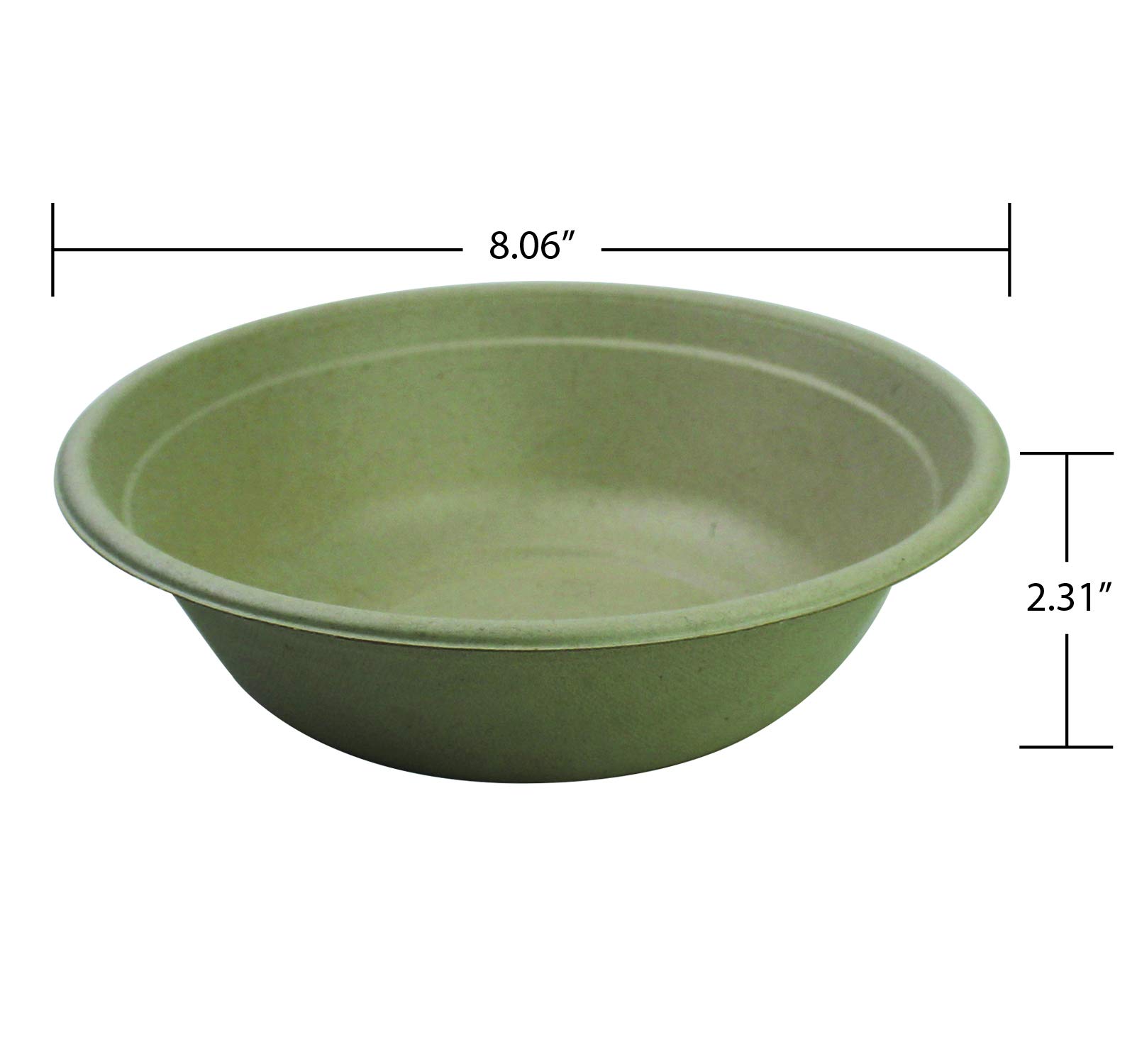32 oz Compostable & Recyclable Round Pulp Bowls - 300 Pack | Microwave & Reheat Safe | Durable Disposable Bowls for Parties, Picnics, Catering & Takeout