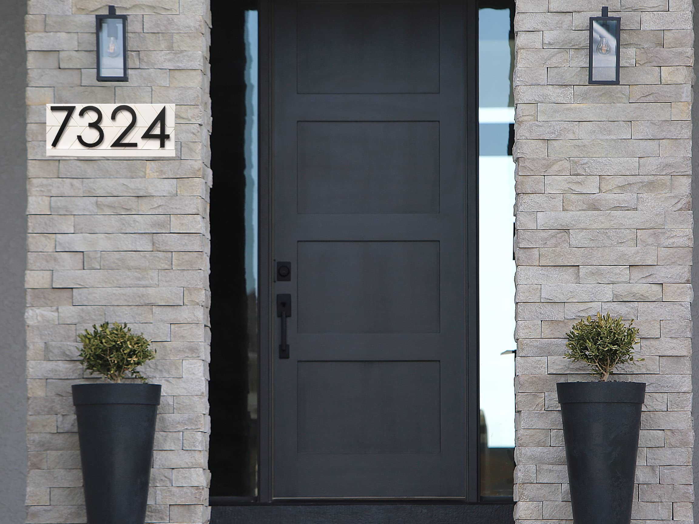 **Modern Outdoor Address Plaque - Customizable House Numbers (1-5 Digits) - Waterproof Yard Sign for Home & Business - Perfect for Mail Delivery & Guest Directions**