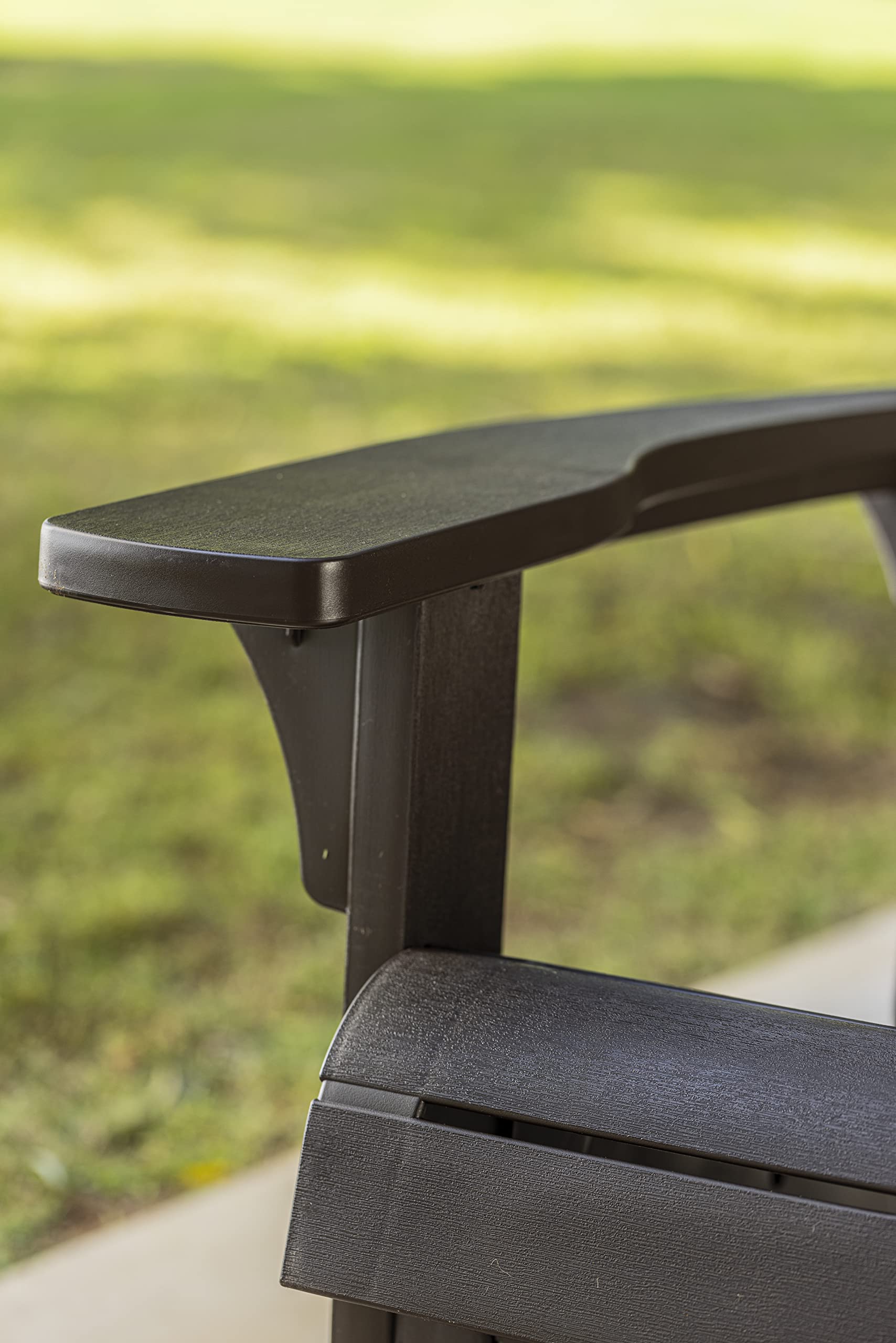 Keter Adirondack Rocker Resin Outdoor Patio Chair - Weather-Resistant Durable Plastic Furniture for Porch, Poolside, Garden & Fire Pit Seating - Comfortable Dark Grey Lounge Chair for Relaxing Outdoors