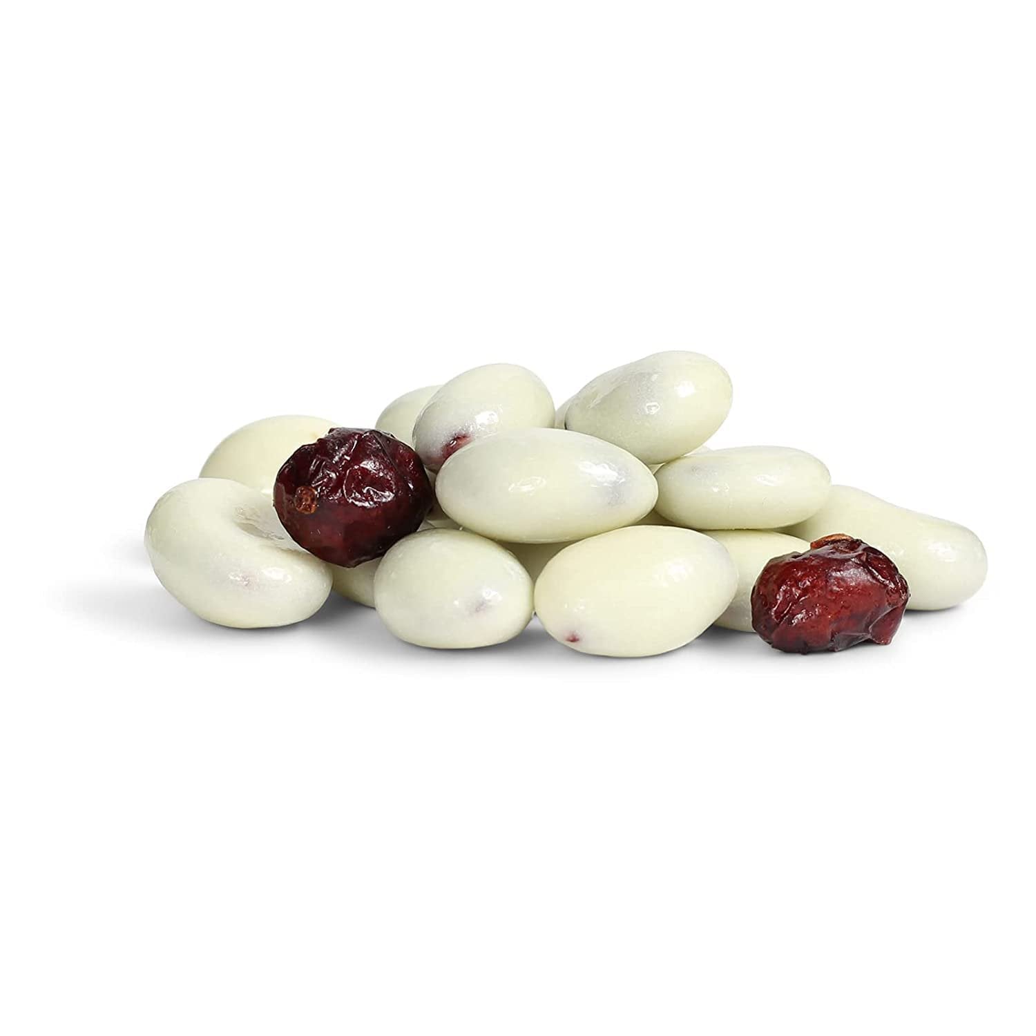 Premium White Chocolate Covered Cranberries - Sweet & Tart Dried Fruit Snack for Holidays, Gifts & Healthy Desserts