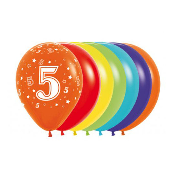 30cm Helium Latex Balloons - Single Number 5 | Birthday Party, Wedding, Anniversary Decorations