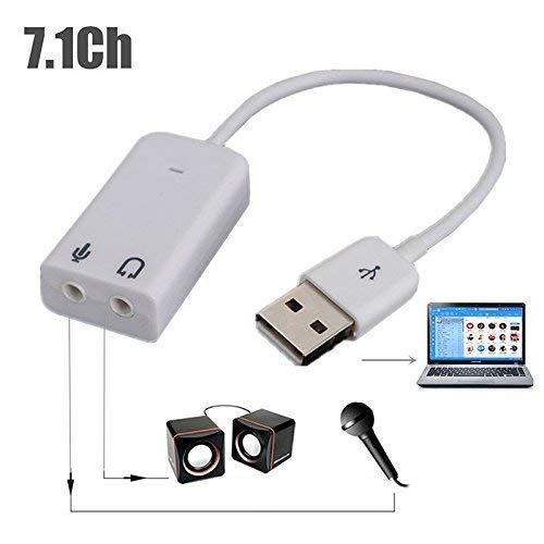 Wefly 7.1 Channel USB External Sound Card with 3.5mm Headphone & Mic Jack - 5Hv2 Audio Adapter for Windows/Server 2003 | Perfect for Gaming, Streaming & Conference Calls