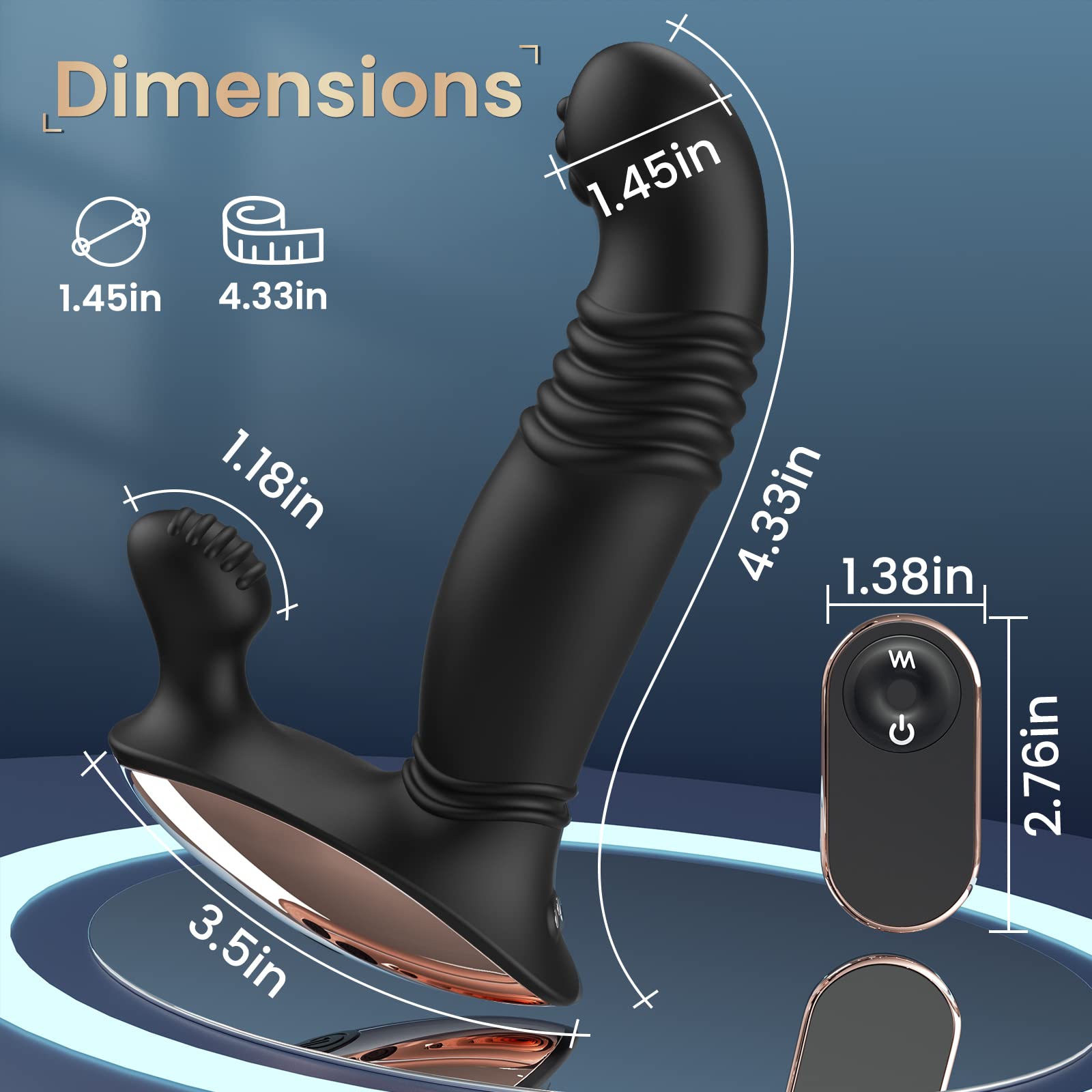 Powerful Thrusting Prostate Massager - 9 Vibration & Thrusting Modes, 3 Motors Anal Vibrator for Men & Women - G-Spot Stimulation, Couples Play - Perfect for Solo Pleasure & Intimate Moments