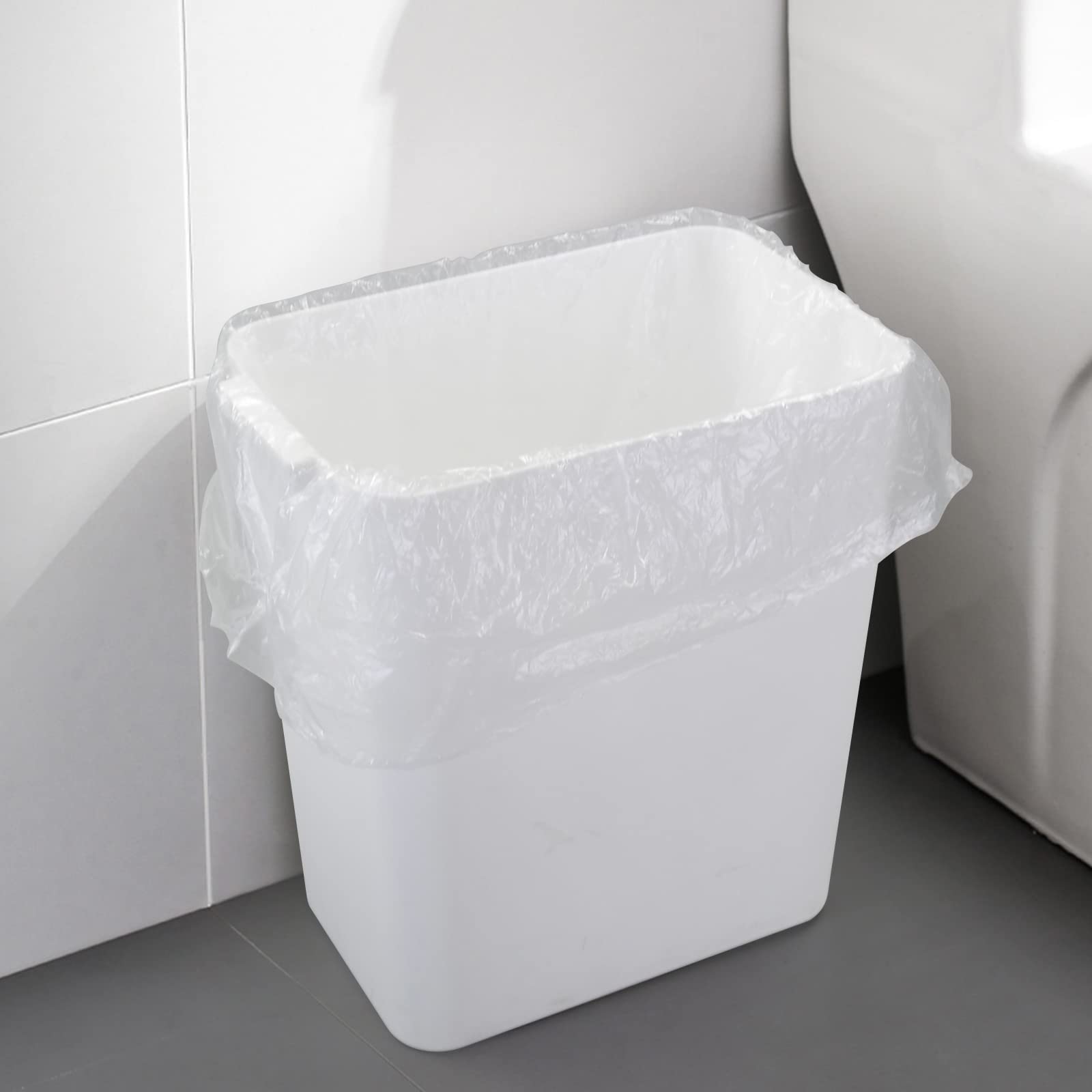 3-Pack 4.5 Gallon Trash Can Wastebasket - White Plastic Garbage Bin with Lid for Kitchen, Bathroom, Office & Home Use