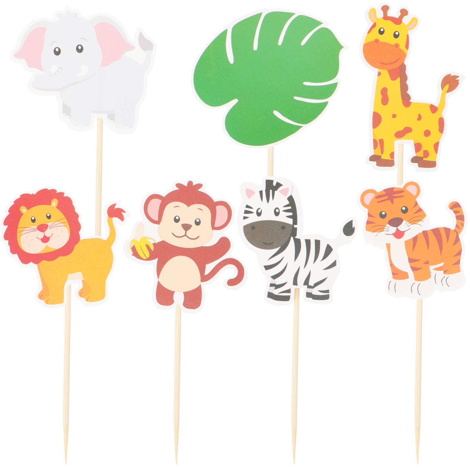 Jungle Animal Centerpiece Cards and Sticks - 28pcs Baby Shower & Birthday Party Decorations - Perfect for Table Toppers, Themed Parties, and Wild Safari Celebrations