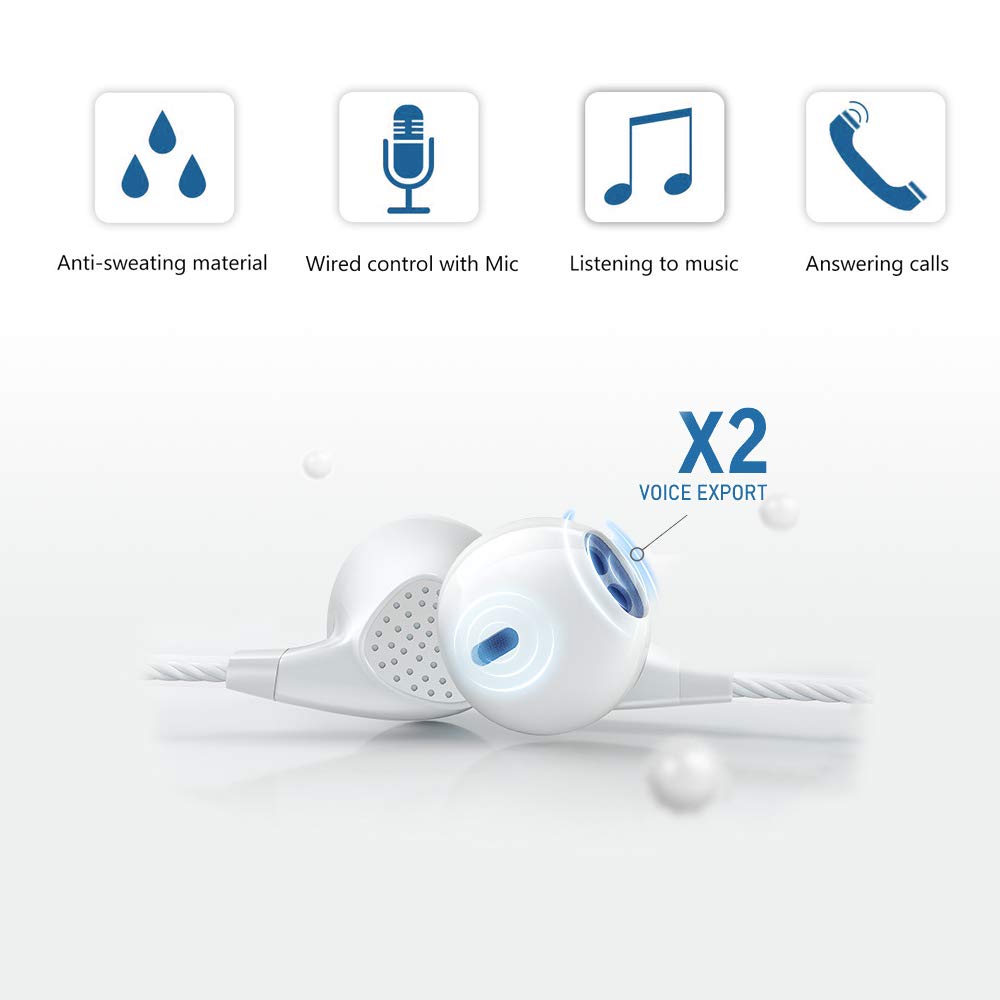CBGGQ Heavy Bass Stereo Earbuds with Noise Isolation - Tangle-Free In-Ear Headphones with Mic & Remote for iPhone, Android, PC, Gaming (4 Pack - Black/White/Pink/Green) - Perfect for Workouts, Commuting & Music Lovers