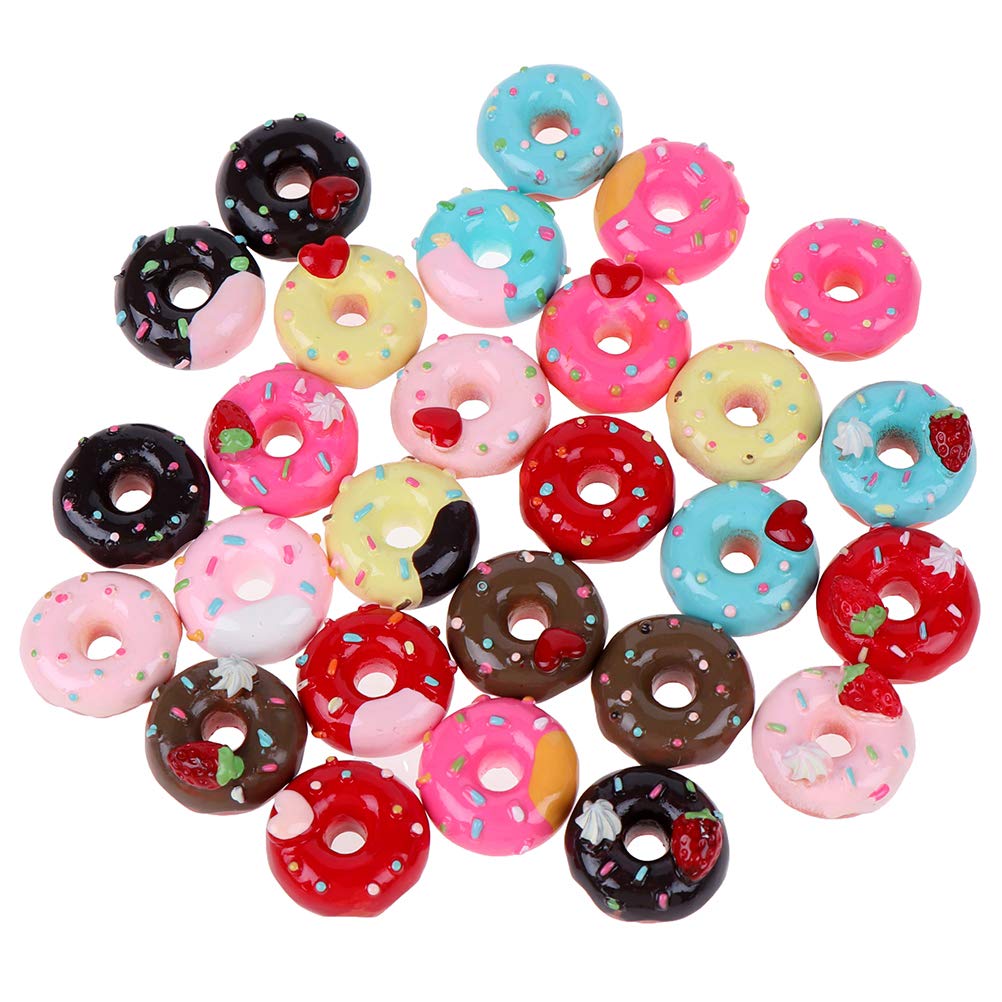 TBoxBo 30Pcs 1:12 Scale Miniature Dollhouse Candy Donut Bread Decorations - Realistic Mini Food for Dollhouse Kitchen Accessories, DIY Crafts, and Role Play Games - Perfect for Dollhouse Enthusiasts and Collectors