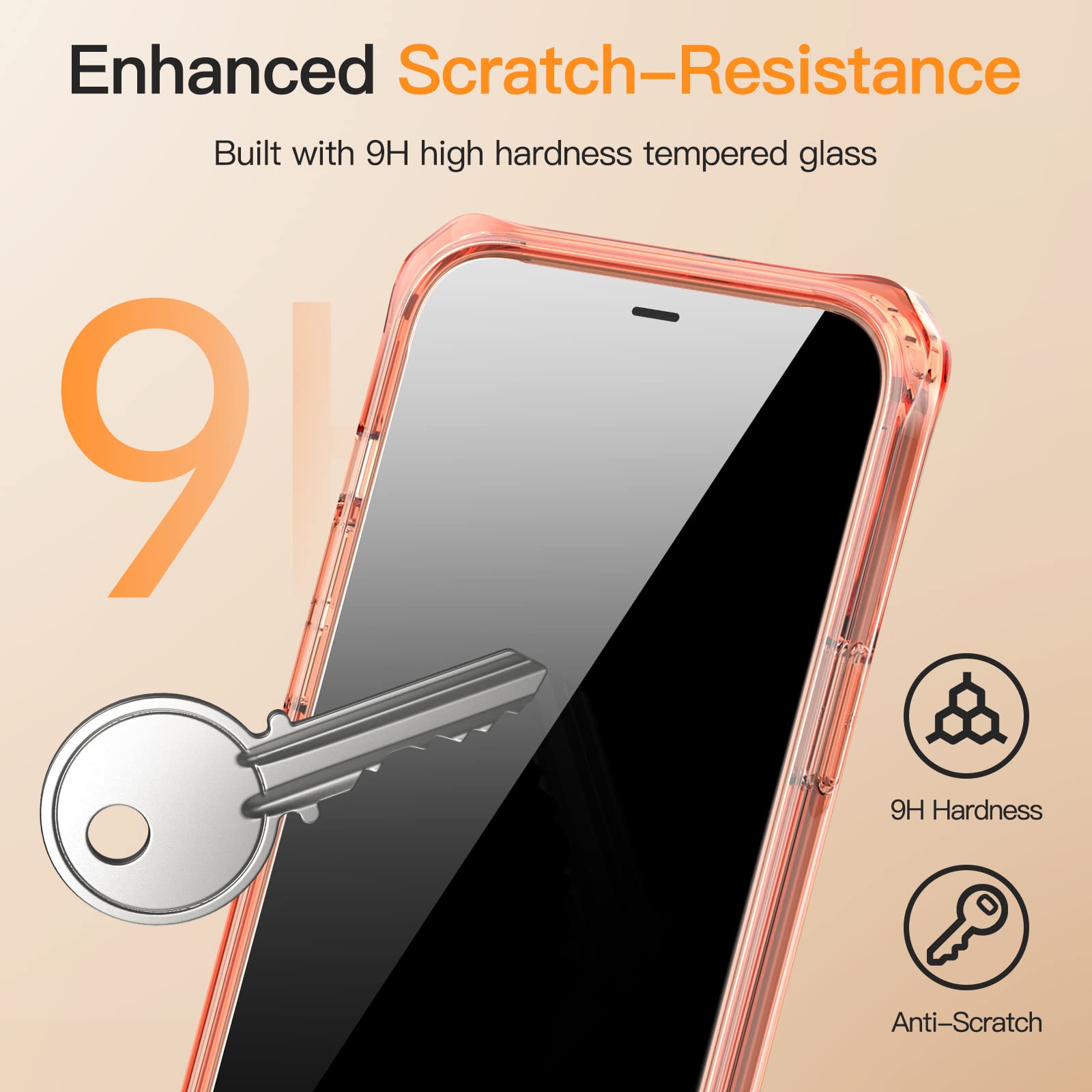 JETech iPhone 12 Pro Max Case 6.7 Inch with 2-Pack Tempered Glass Screen Protector - 360° Full Body Shockproof Bumper Phone Cover, Clear Back Protective Case (Rose Gold) | Perfect for Outdoor Activities, Work & Daily Use