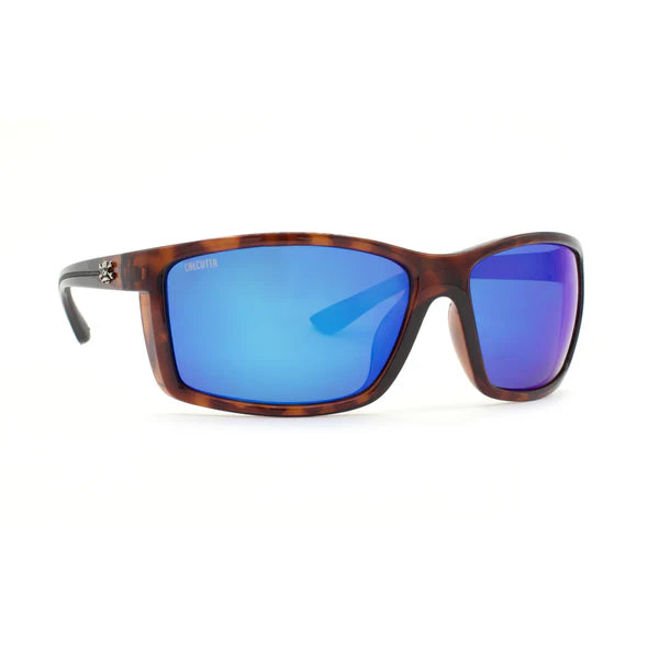 Brown Frame Blue Mirrored Polarized Sunglasses for Men & Women - UV400 Protection - Fashionable Outdoor Sports & Driving Shades - Perfect for Running, Cycling, Beach & Road Trips