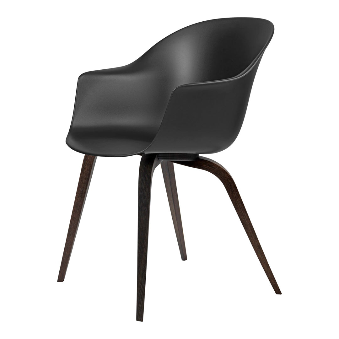 Bat Dining Armchair with Wood Base - Modern Wooden Dining Chair for Kitchen, Restaurant & Home Decor