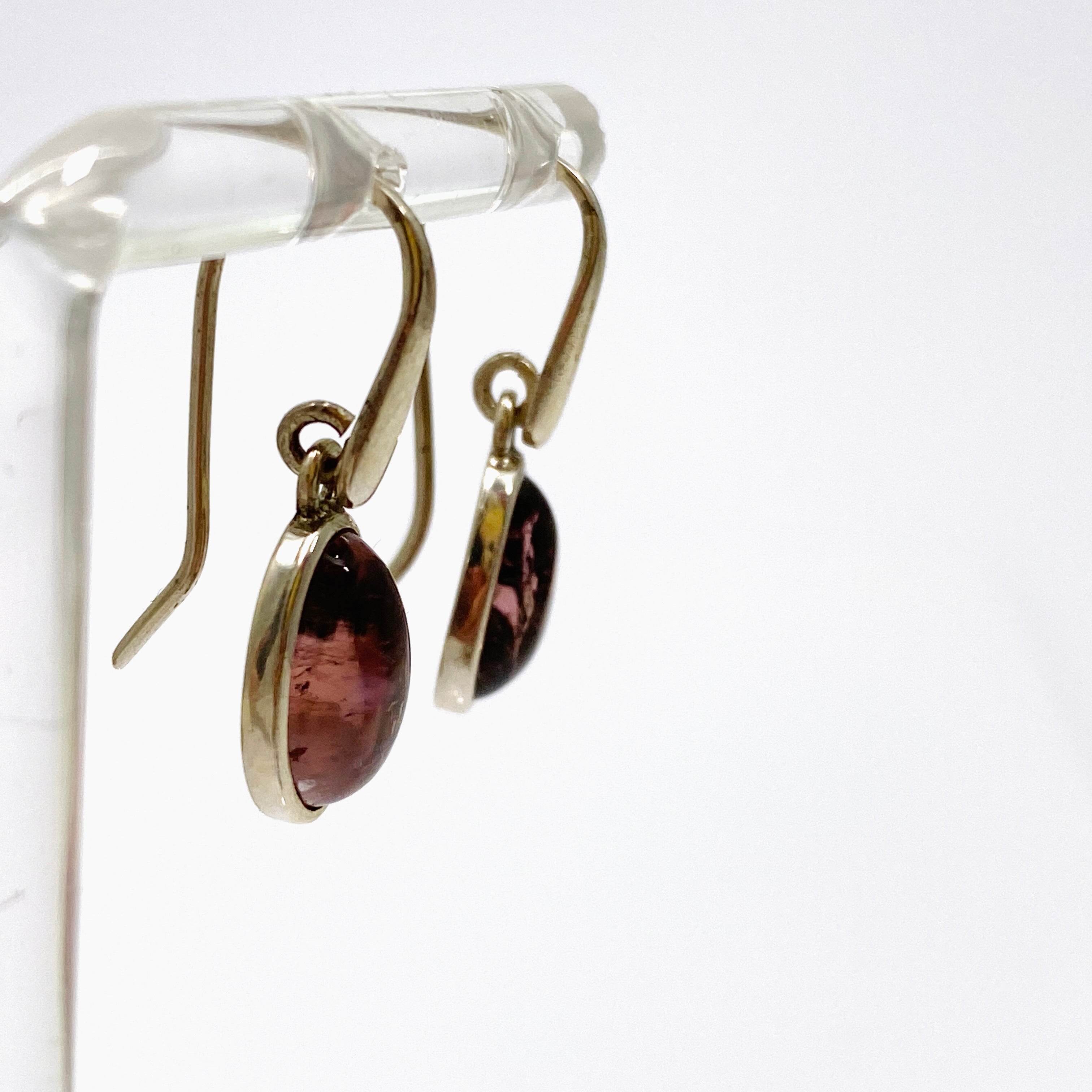Natural Pink Tourmaline Freeform Cabochon Earrings - Handmade Boho Jewelry for Women - Perfect for Weddings, Parties & Everyday Wear