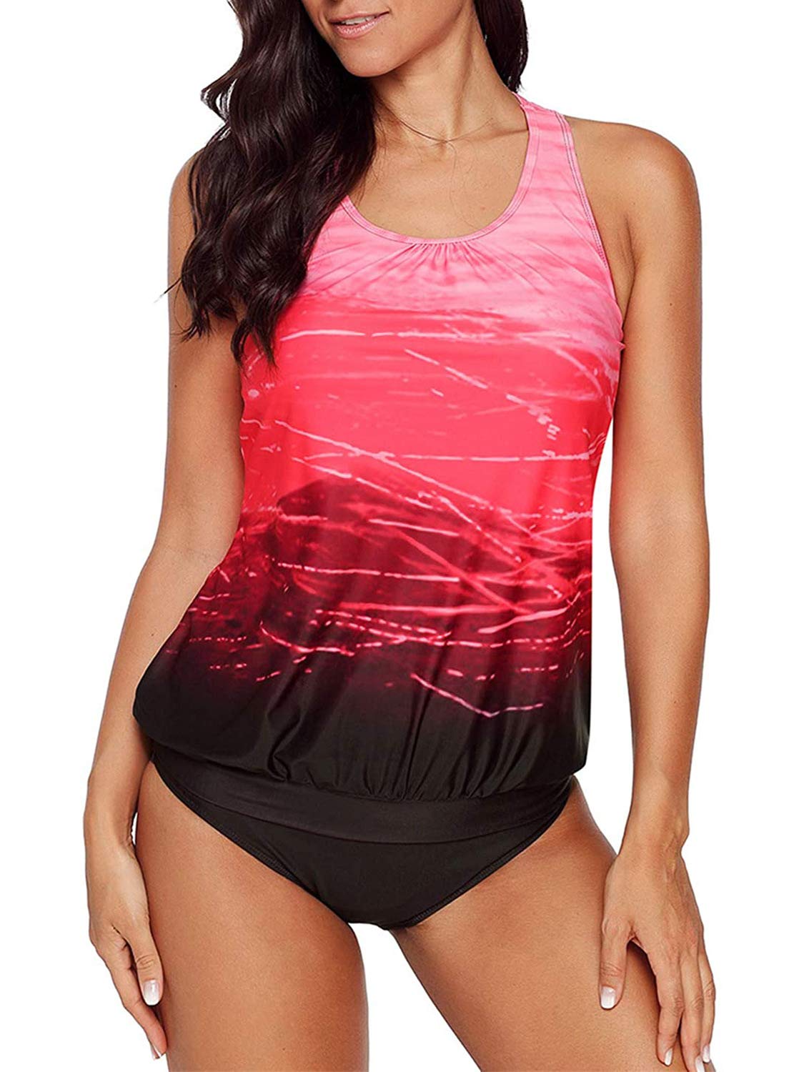 BIKINX Plus Size Tankini Swimsuits for Women - Tummy Control Two Piece Bathing Suits | High Waisted Swimwear for Beach, Pool & Vacation
