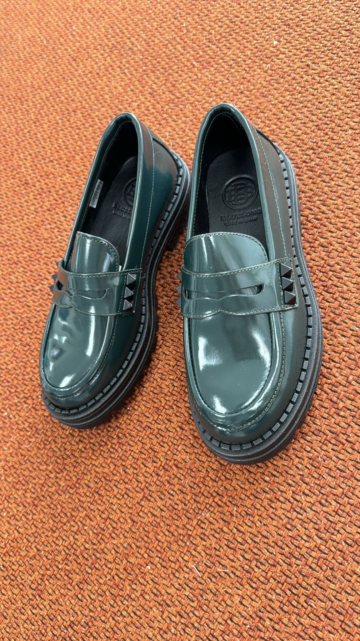 Blublonc Hunter Studded Chunky Loafer Shoes for Women - Stylish & Comfortable Slip-On Loafers with Studded Details | Perfect for Office, Casual Outfits & Everyday Wear