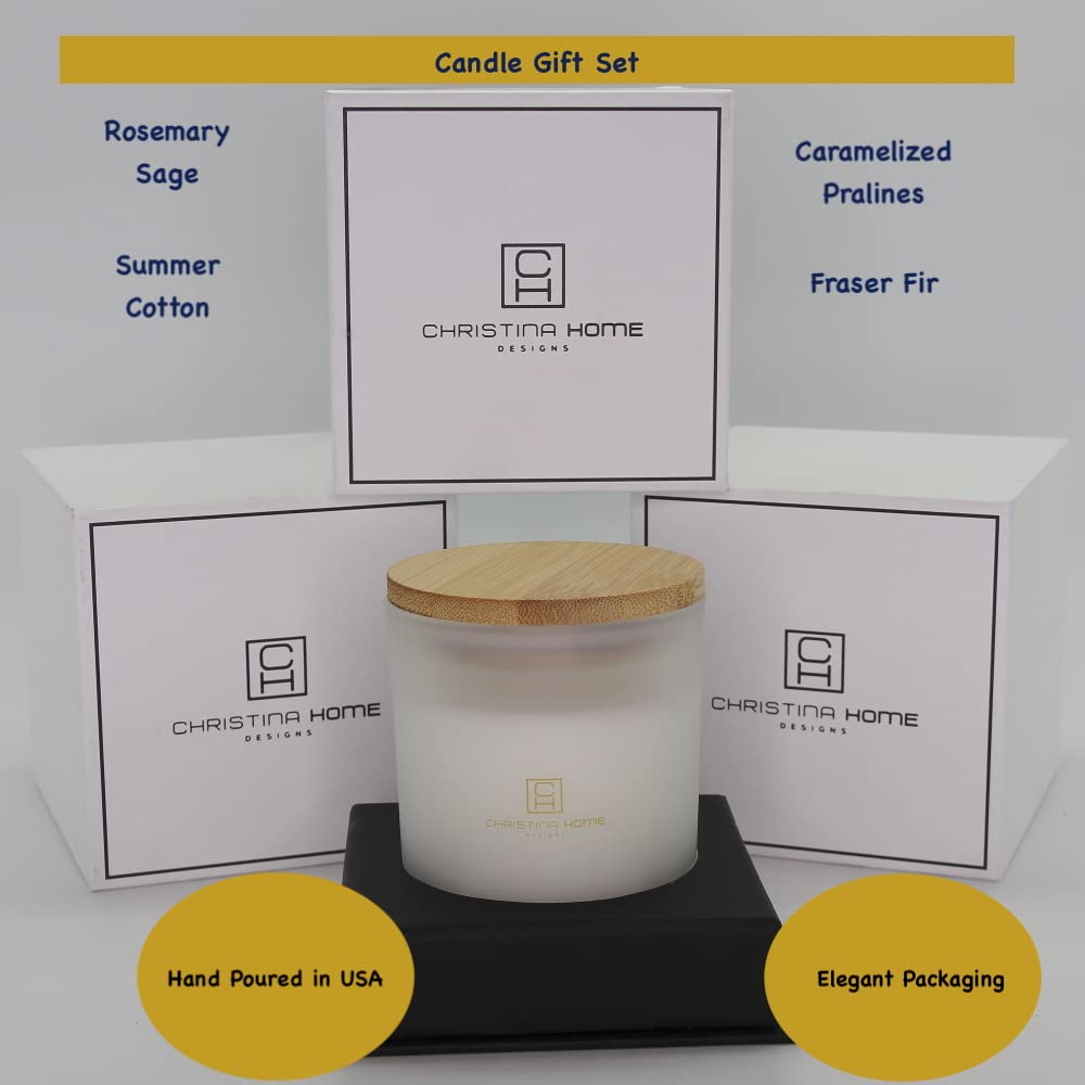 Natural Essential Oil Scented Soy Candles - Fraser Fir Holiday Aroma for Home Relaxation & Cozy Christmas Memories | Perfect for Living Room, Bedroom & Gift Giving
