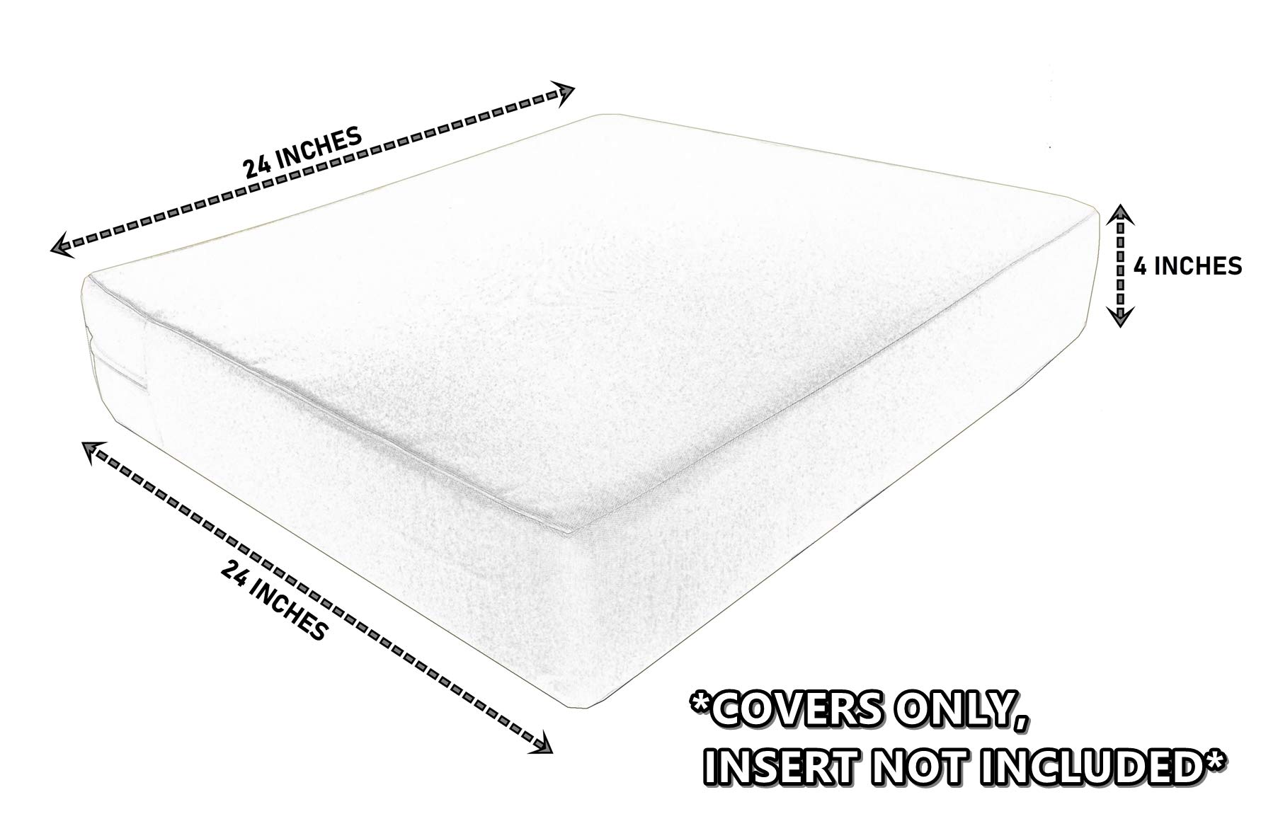 Waterproof UV-Resistant Patio Chair Cushion Covers - Indoor/Outdoor Use - Set of 4 (24x24x4 Inches, Majestic Royal) - Perfect for Poolside Lounging, Garden Furniture, and Outdoor Dining