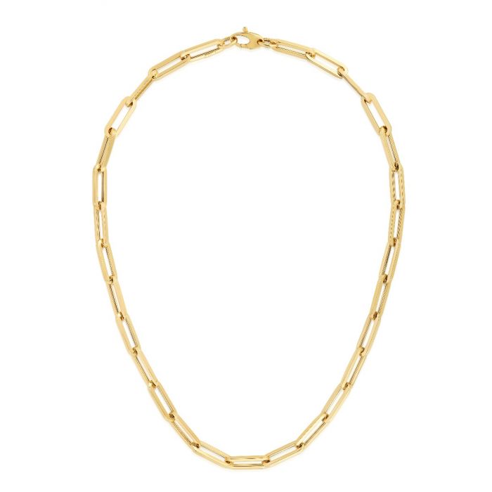 14K Gold Large Paperclip Chain Necklace for Women - Elegant Layered Statement Jewelry for Everyday Wear & Special Occasions