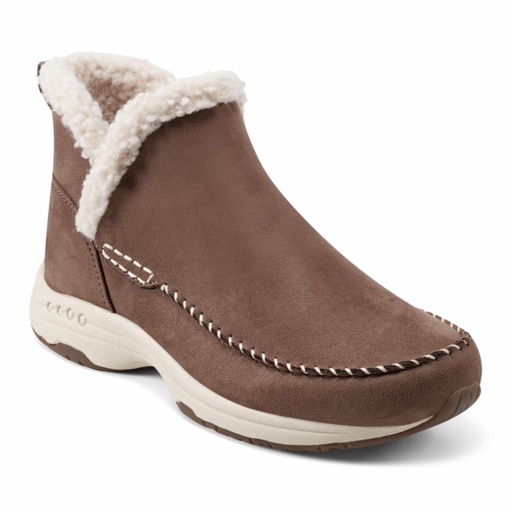Easy Spirit Women's Tuva2 Brown Walking Shoes - Comfortable Slip-On Sneakers for Women | Perfect for Walking, Travel & Everyday Wear