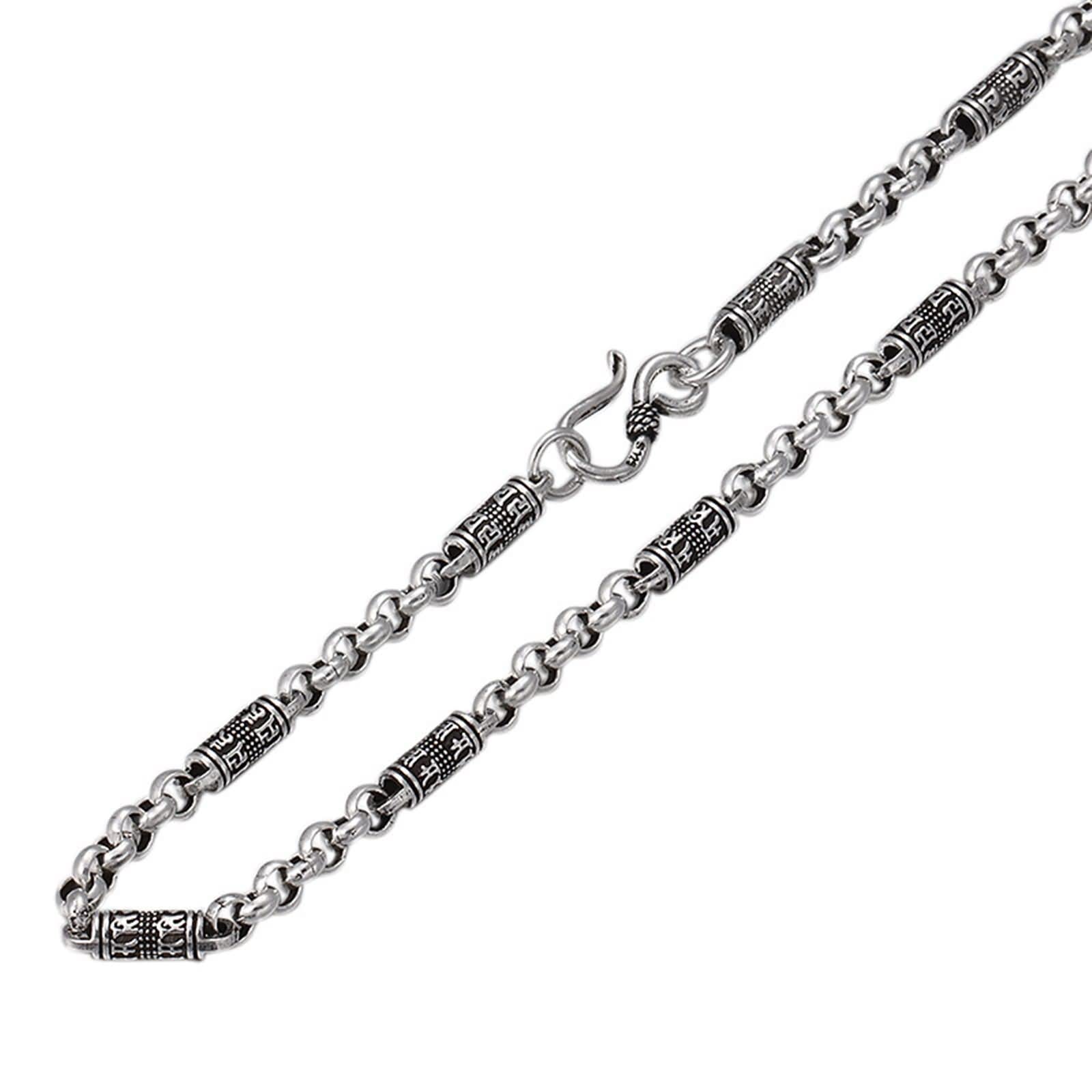 4.5mm Sterling Silver 925 Chain Necklace for Men - 20 Inch Mantra Necklace | Durable & Stylish Silver Necklace for Everyday Wear, Gifts & Special Occasions