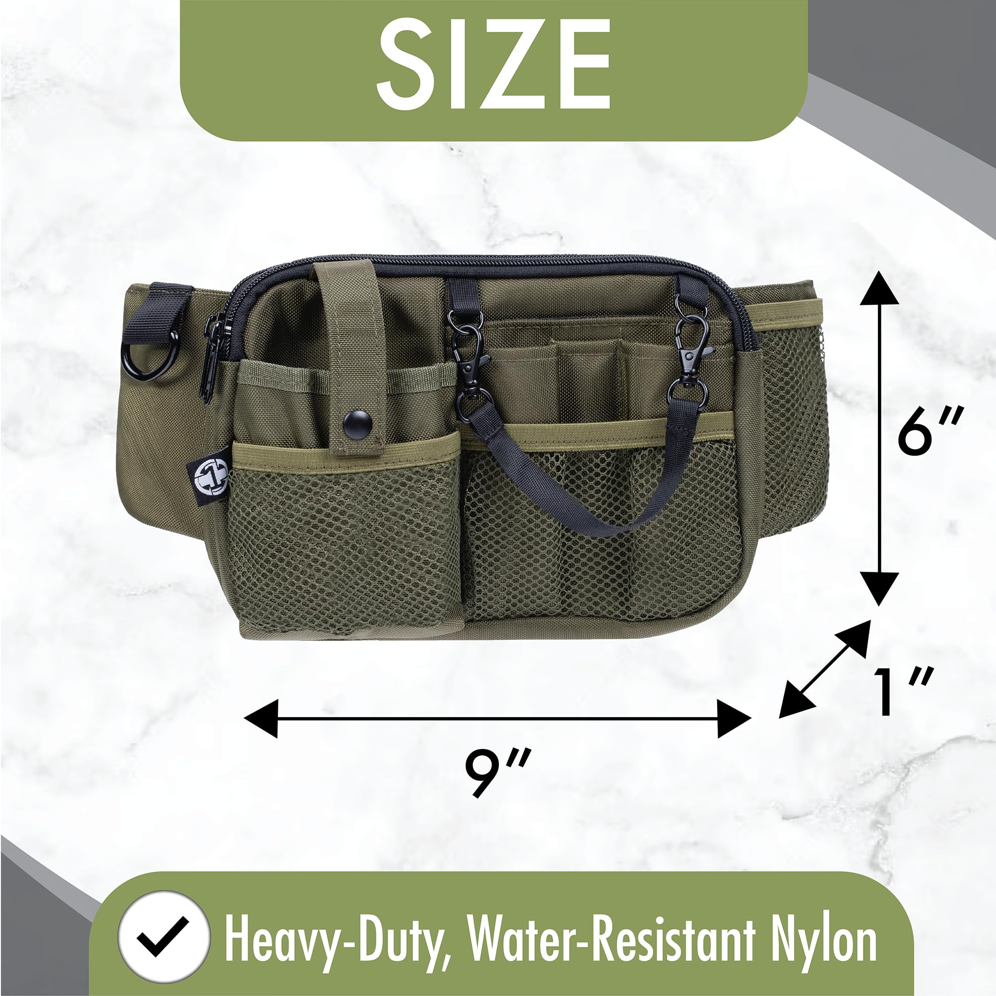 Nurse Fanny Pack with Multi-Compartment & Tape Holder - Essential Medical Organizer for Nurses, Nursing Students & Healthcare Professionals (Moss Green) - Perfect for Clinical Shifts, Emergency Response & Daily Hospital Use