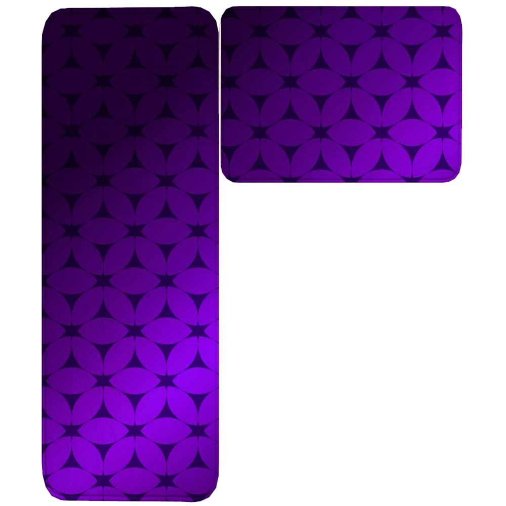 Violet Moroccan Trellis Kitchen Mat Set of 2 - Cushioned Anti-Fatigue Floor Rug for Kitchen, Home & Office - Non-Slip Sink Mat for Comfortable Standing - Perfect for Cooking, Dishwashing & Workspaces