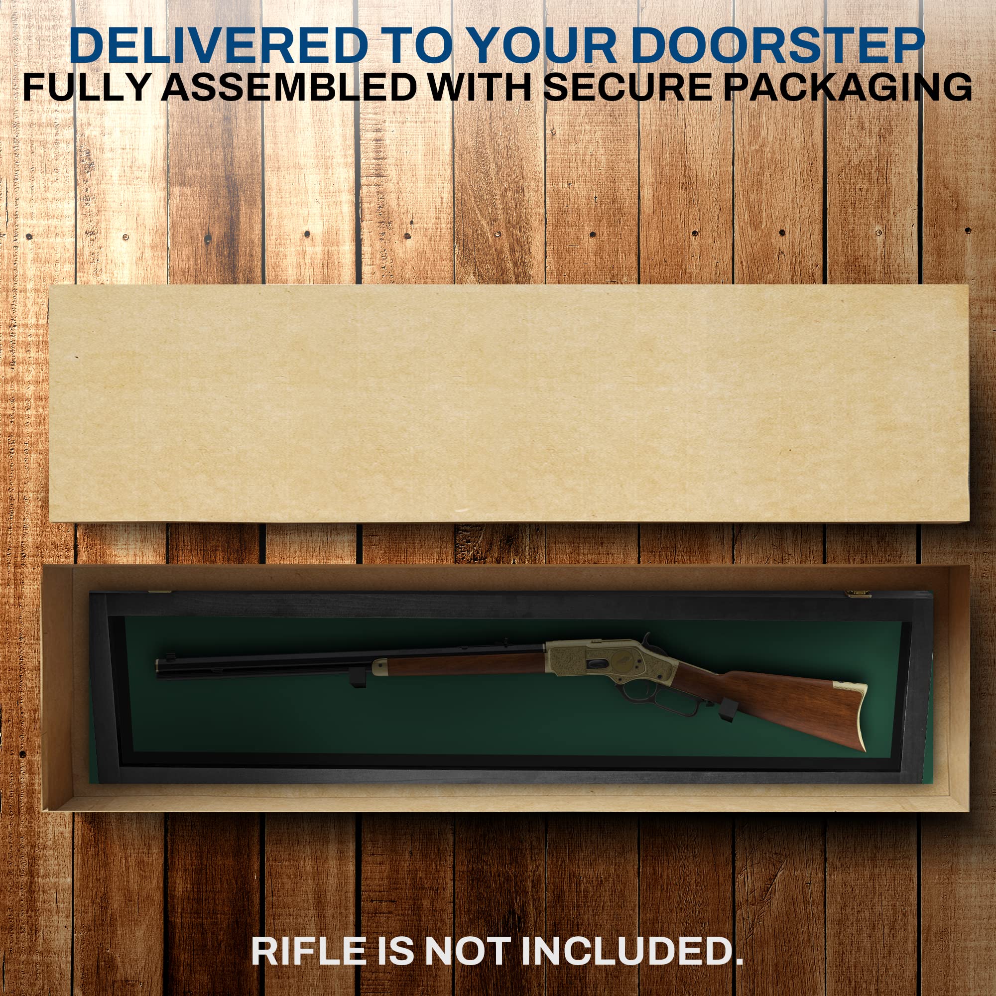 Lockable Gun Display Case for Rifles & Shotguns - Acrylic Door Wall Mount Cabinet for Firearms & Swords - Secure Storage for Home, Office, or Gun Range