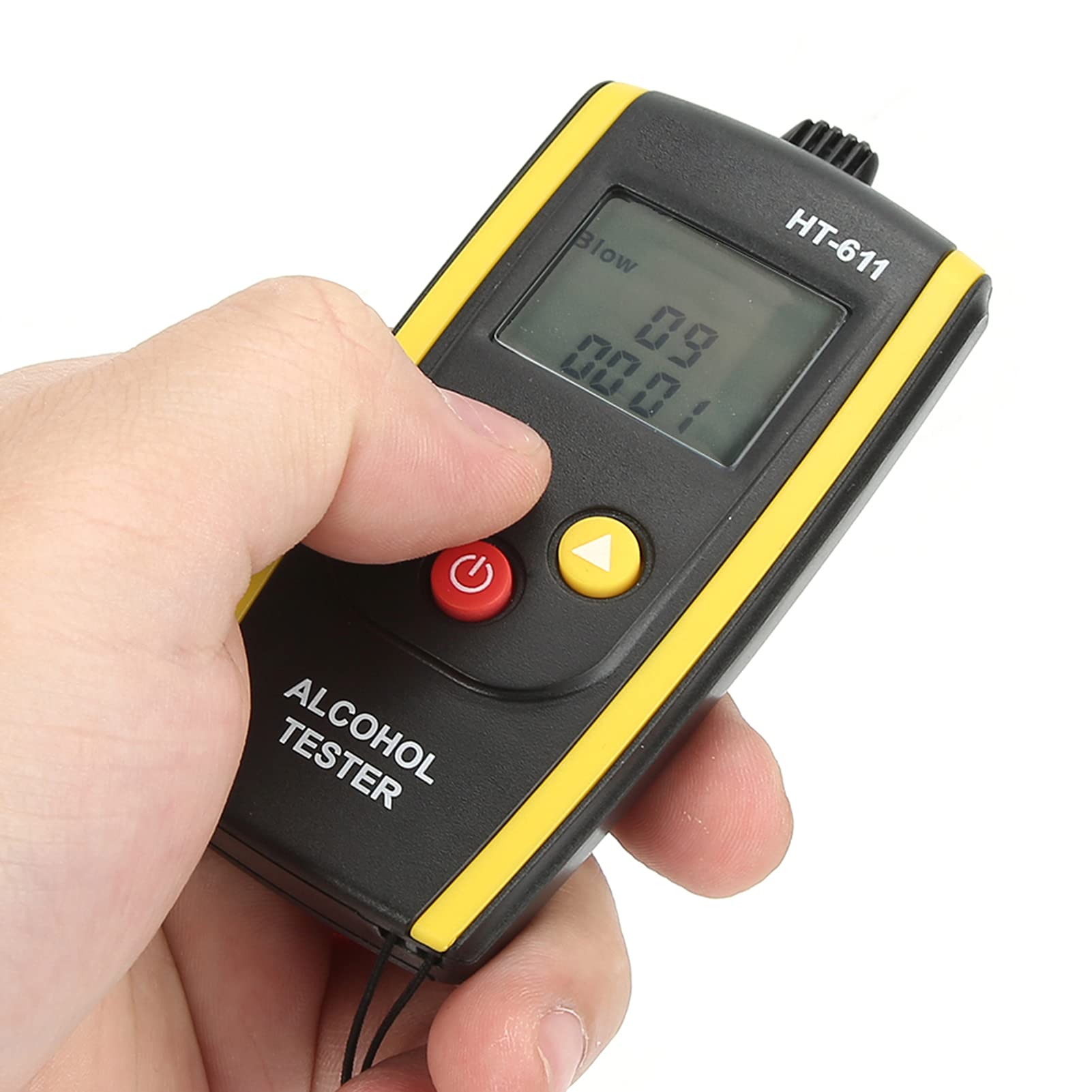 HT 611 Portable Breath Alcohol Tester - High Accuracy Personal Breathalyzer with LCD Display & Visual Warnings | Includes Nylon Rope for Easy Carry | Ideal for Personal Safety, Workplace Testing & DUI Prevention
