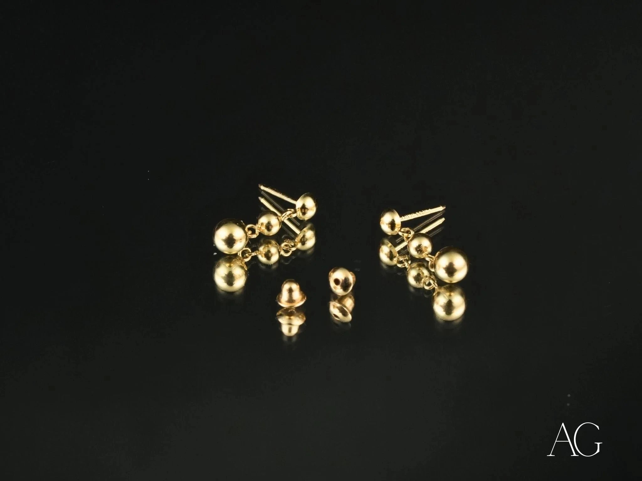 3 Beads Earrings - Elegant & Minimalist Dainty Jewelry for Women | Perfect for Everyday Wear, Office & Special Occasions
