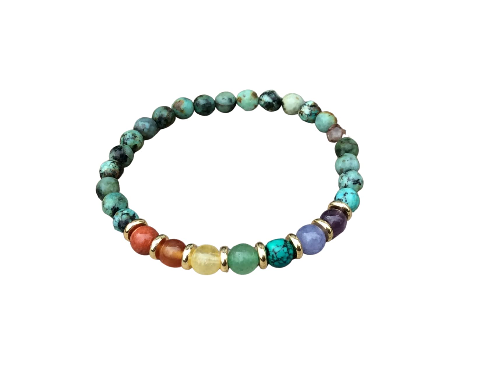 African Turquoise Chakra Anklet - Seven Chakras Healing Bracelet for Yoga, Meditation & Spiritual Balance | Perfect for Yoga Practice, Meditation Sessions & Energy Healing