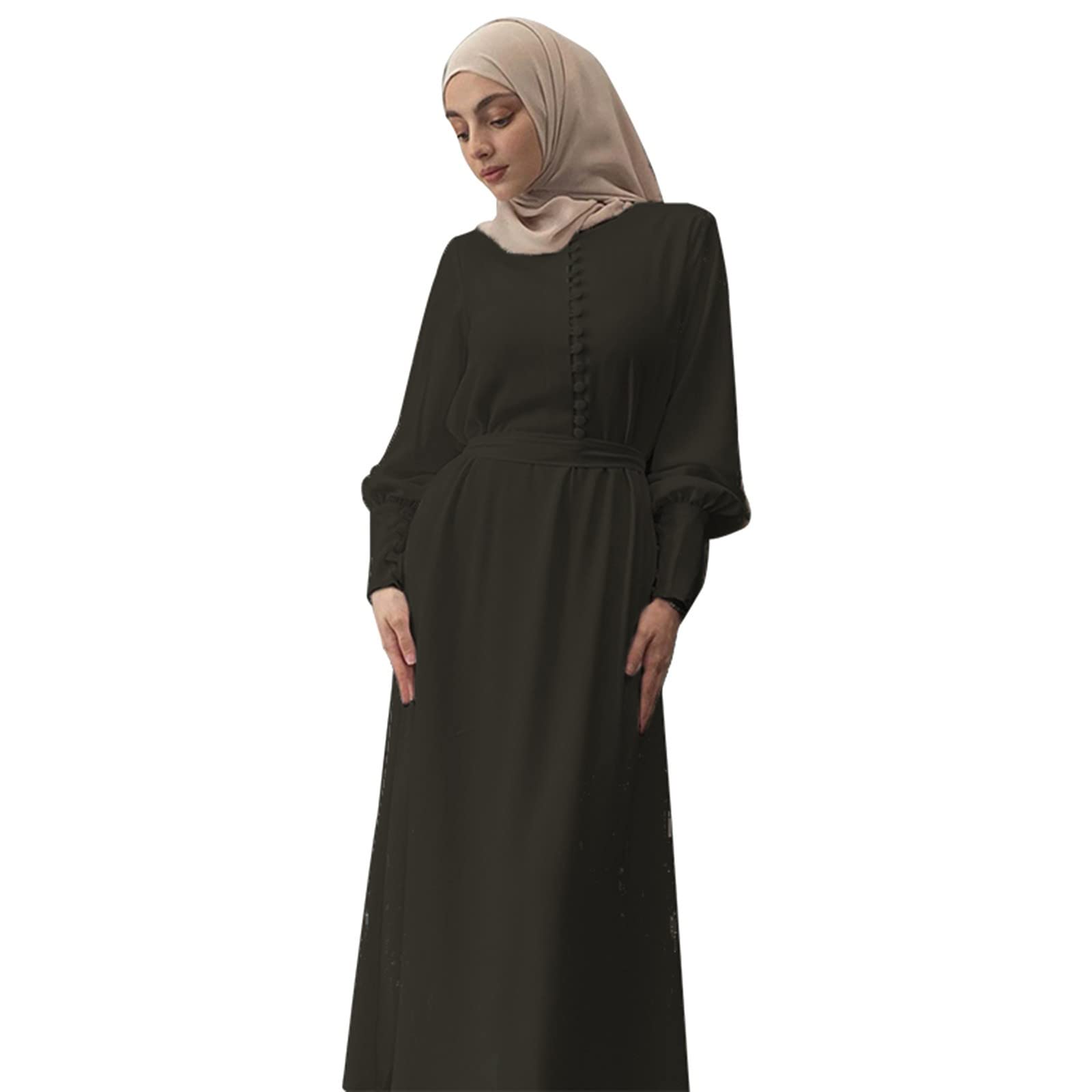 2024 Muslim Prayer Dress for Women - Modest Summer Maxi Gown with Hijab | Moroccan Dubai Thobe Abaya | Middle Eastern Arabian Style Islamic Clothing for Prayer, Mosque & Special Occasions