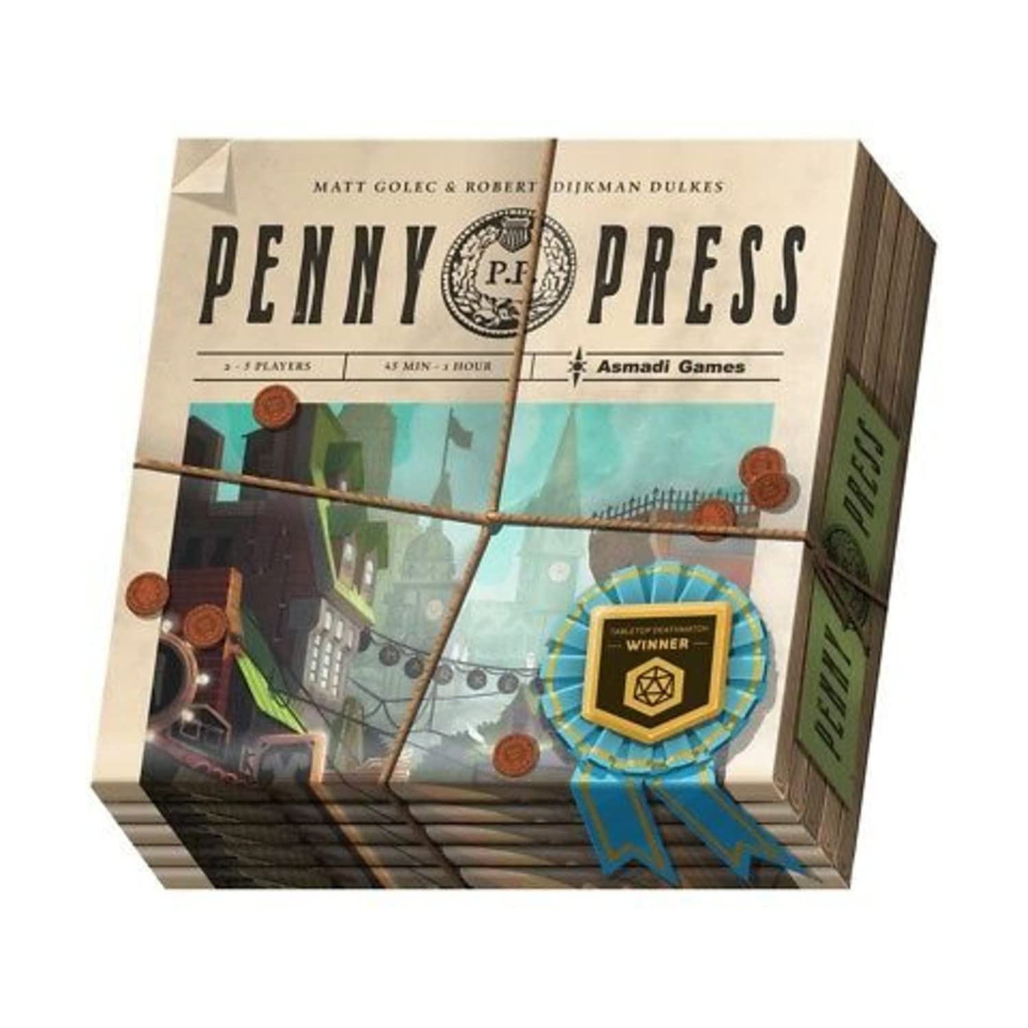 Penny Press Game by Asmadi Games - Fun Family Board Game for Strategy & Wordplay - Perfect for Game Nights, Parties & Educational Play