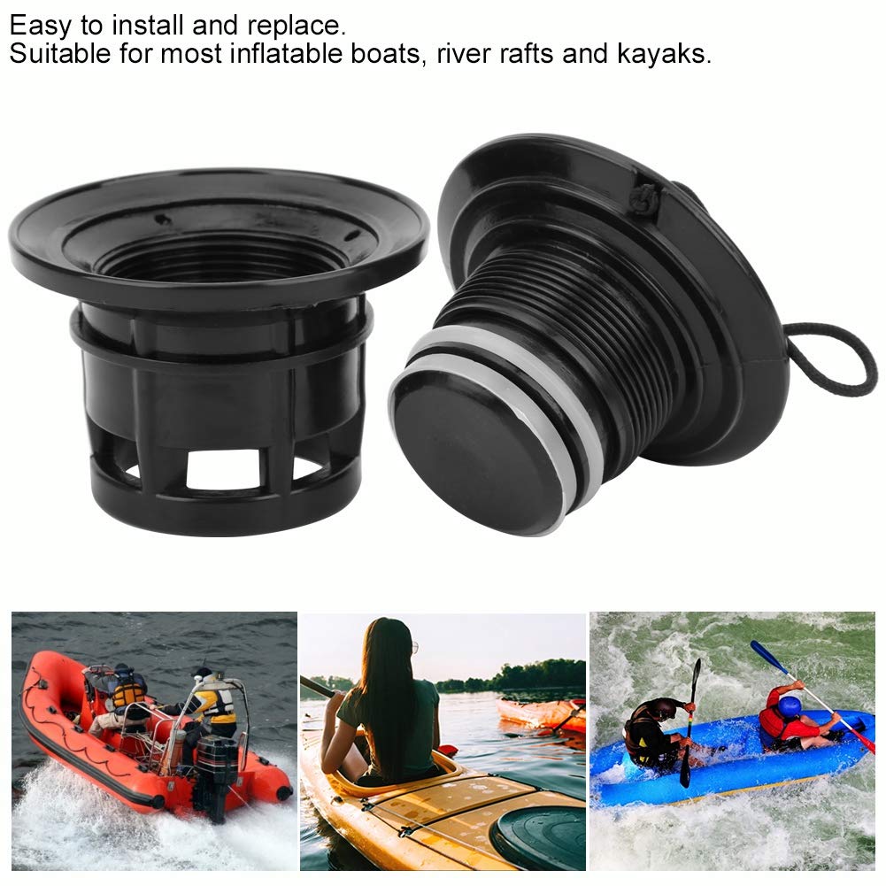 OUKENS PVC Double Seal Anti-Leak Boat Air Valve with Spiral Plug - Leak-Proof Replacement for Inflatable Boats, Rafts, Paddle Boards, Surfboards & Airbeds - Perfect for Water Sports, Camping & Beach Activities