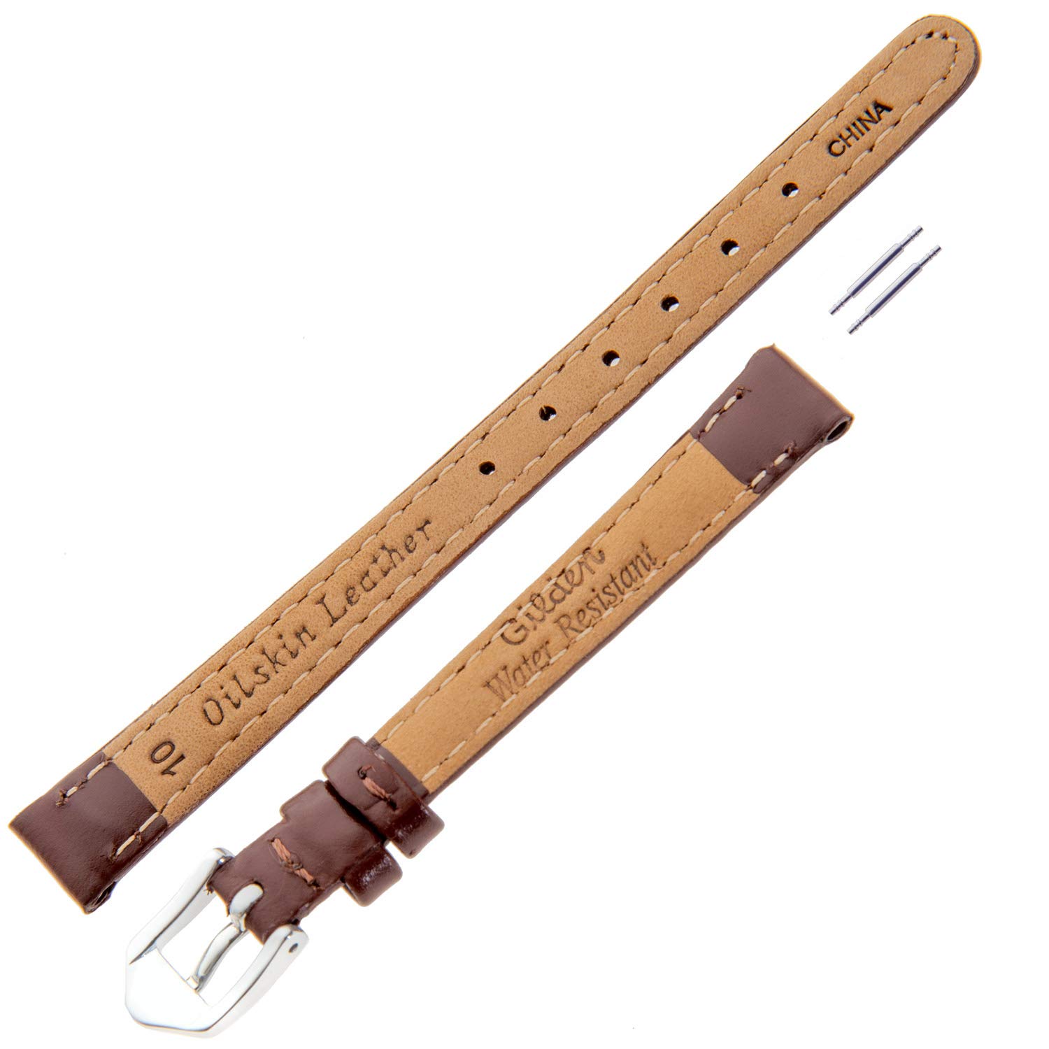 Waterproof 10-14mm Oilskin Leather Watch Band for Women - Durable Replacement Strap for Dress Watches, Casual & Outdoor Use