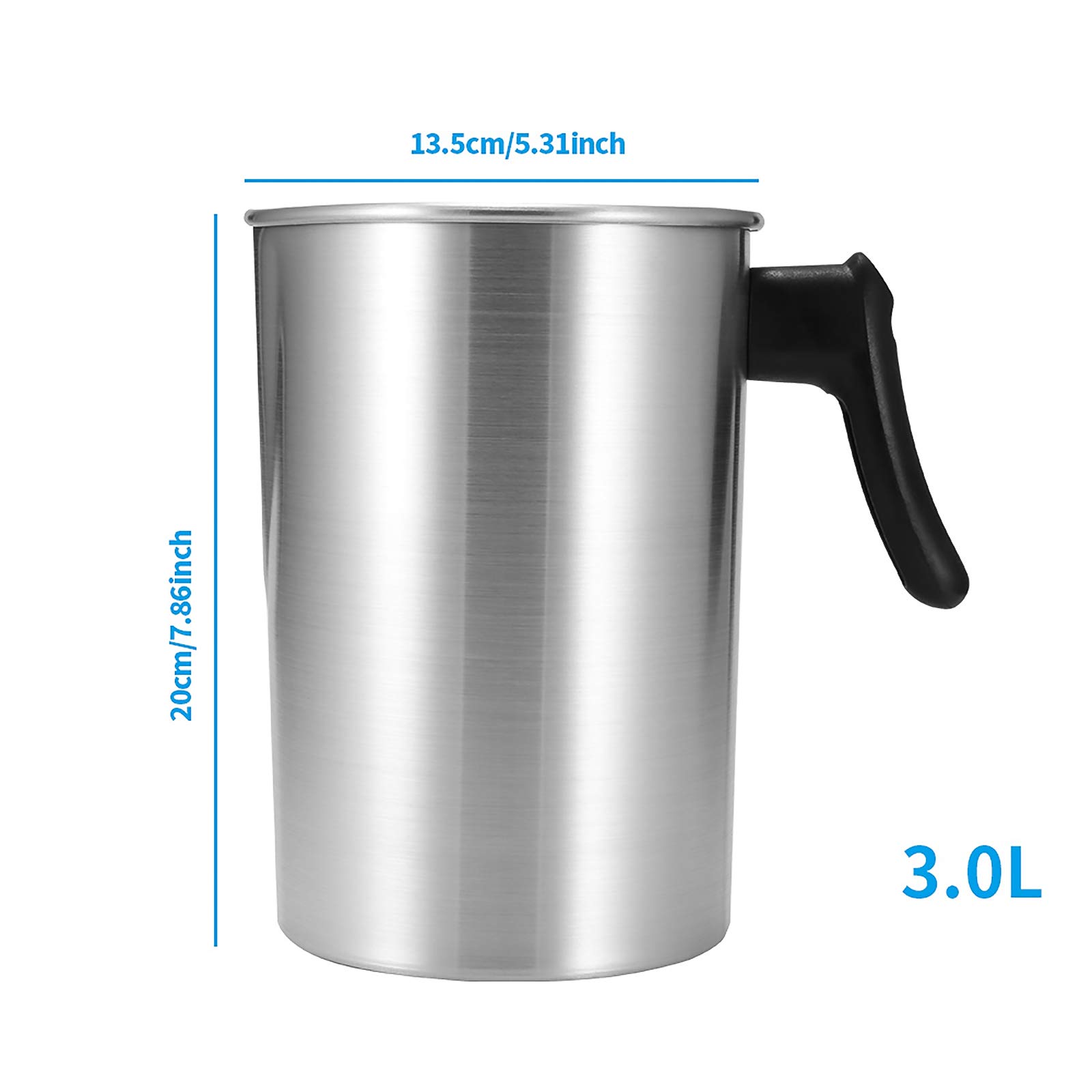 3L Wax Melting Pot for Candle Making - Stainless Steel Melting Cup with Handle, DIY Candle Pouring Pot for Home & Small Business Use - Perfect for Candle Stores, Craft Workshops and Gift Making