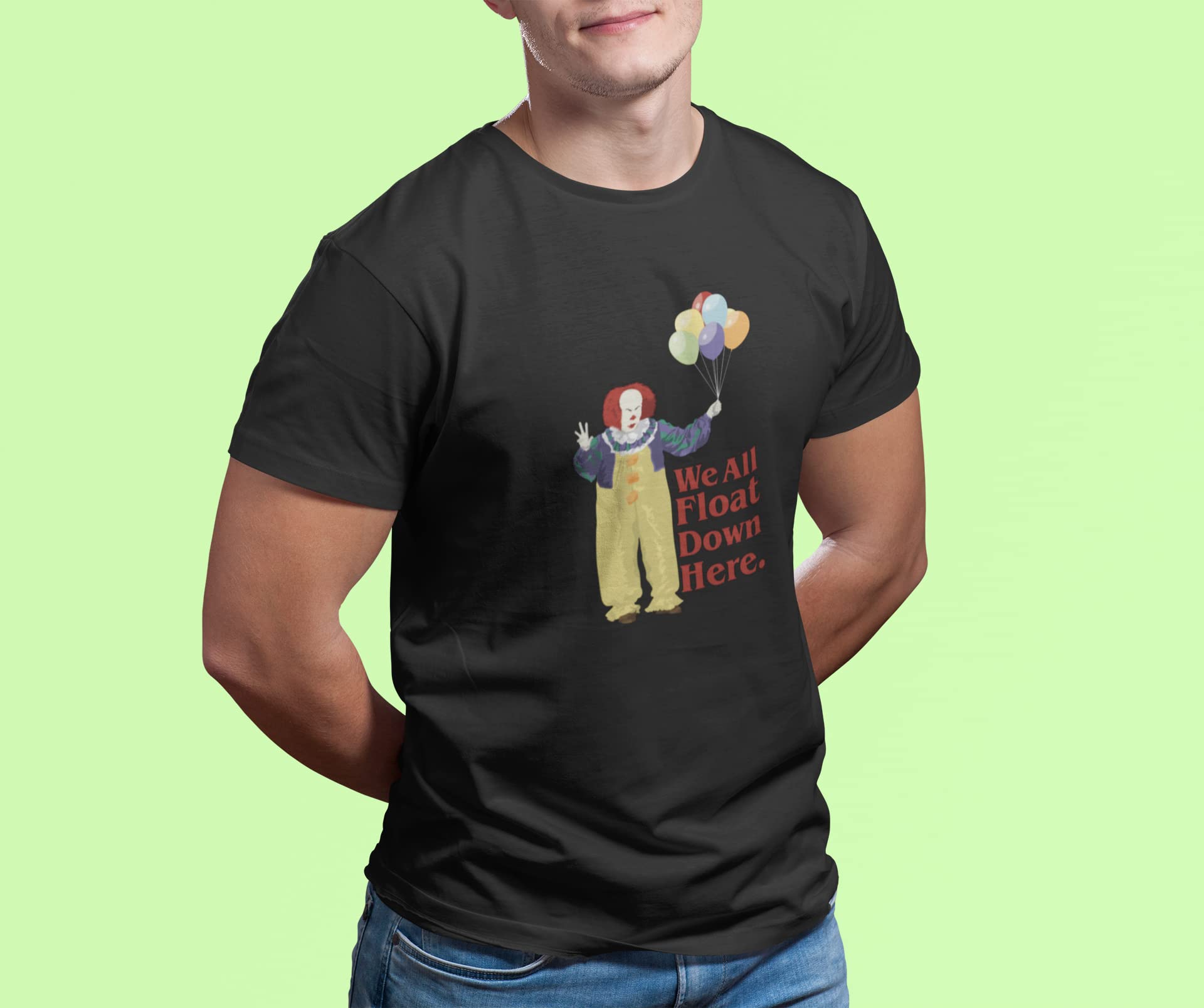 Pop Threads Clown Horror Graphic T-Shirt | Minimalist Spooky Design | Halloween Costume, Cosplay & Casual Wear