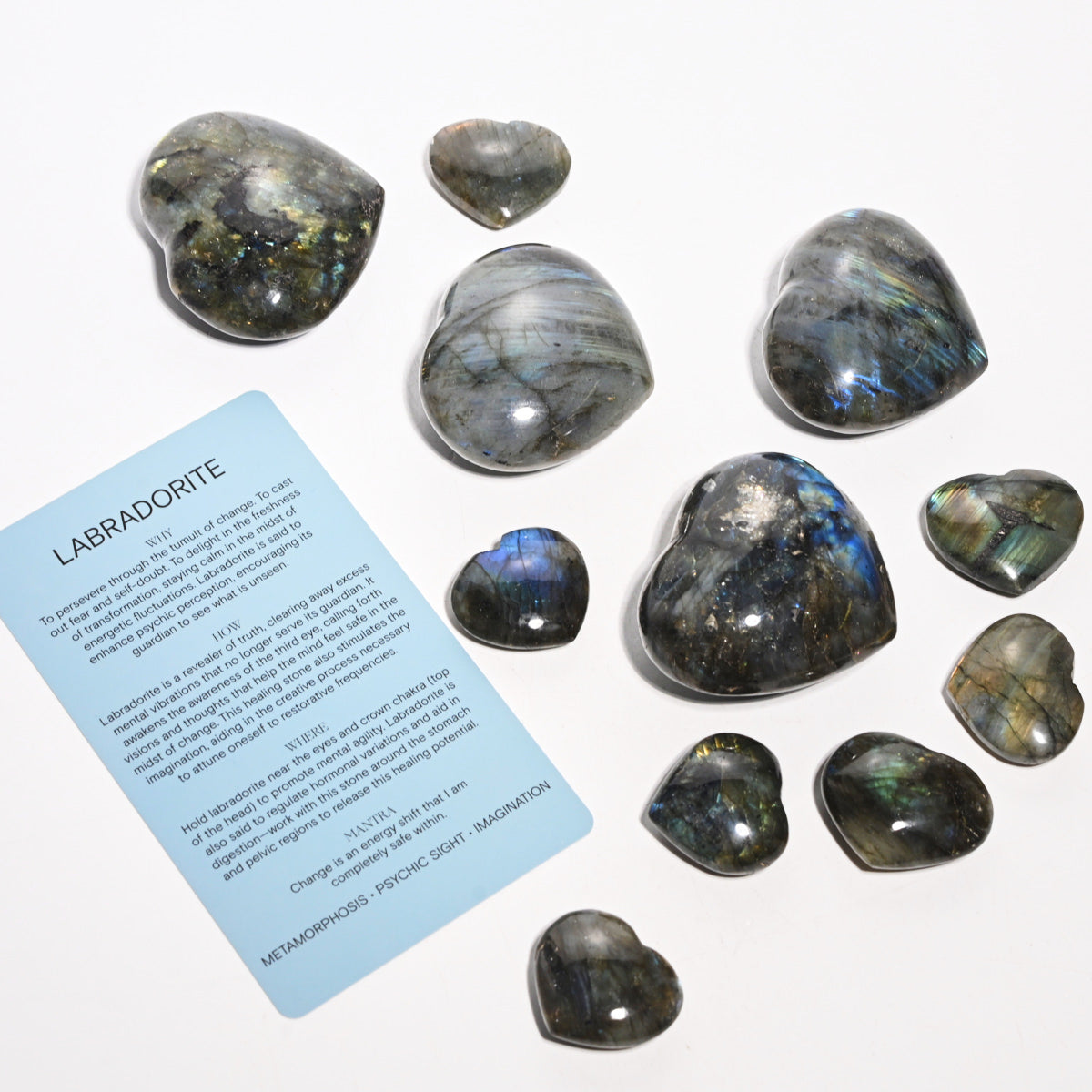 Natural Labradorite Heart Pendant - Enhances Intuition & Inspiration | Healing Crystal Jewelry for Meditation, Energy Work & Spiritual Gifts