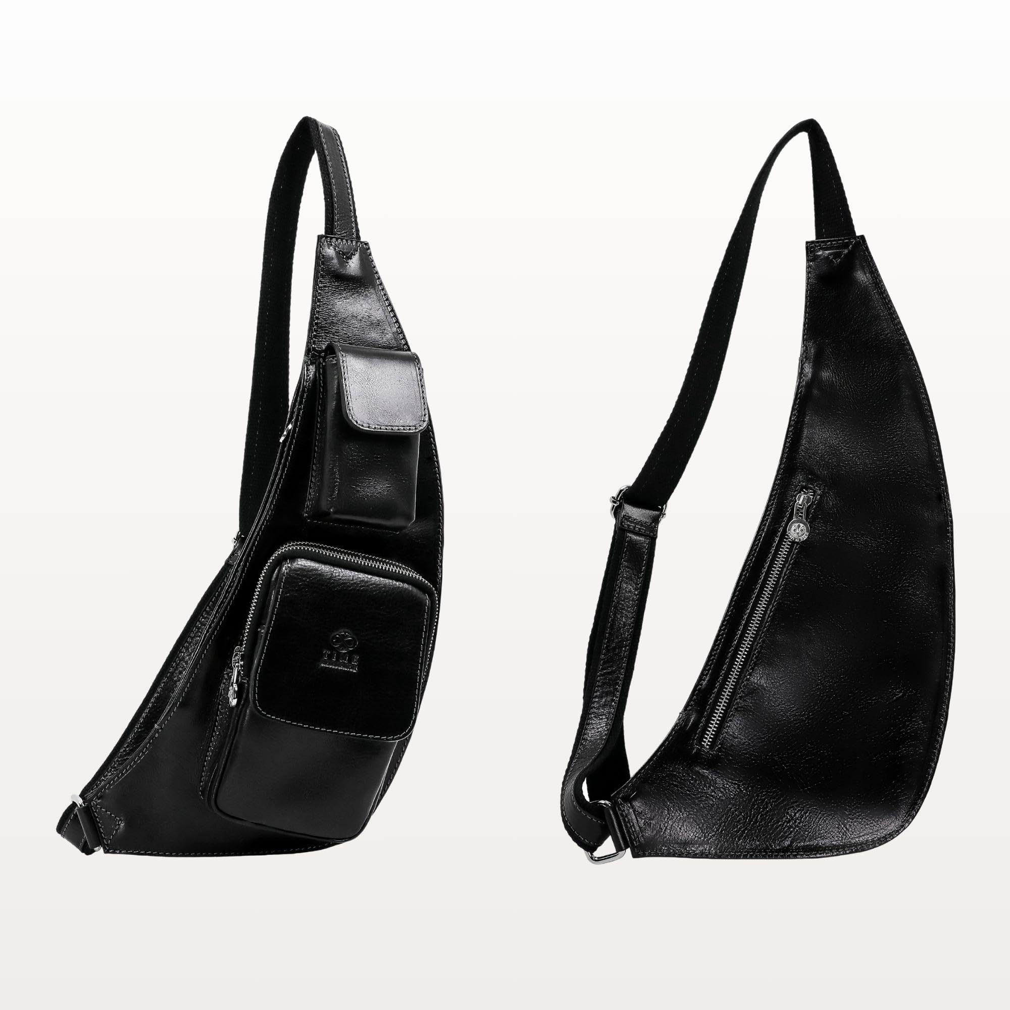 Premium Genuine Leather Sling Bag - Unisex Crossbody Messenger Bag - Handcrafted Shoulder Bag & Backpack Alternative - Perfect for Travel, Work & Daily Commute