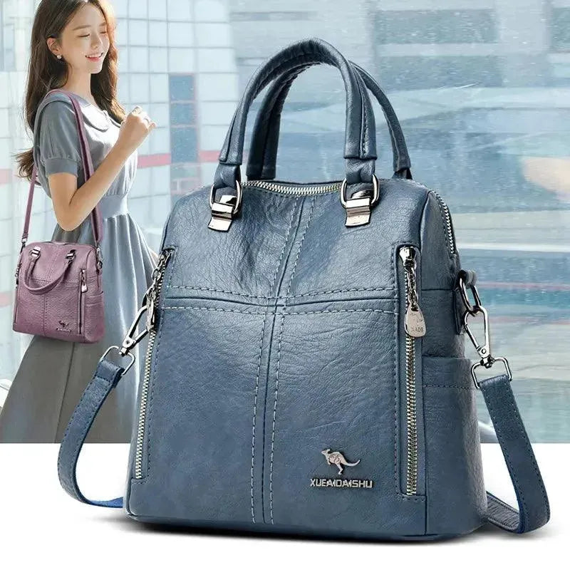 Premium Genuine Leather Women's Travel Backpack - Stylish Laptop Bag for Work, School & College - Perfect for Business Trips, Commuting & Daily Use