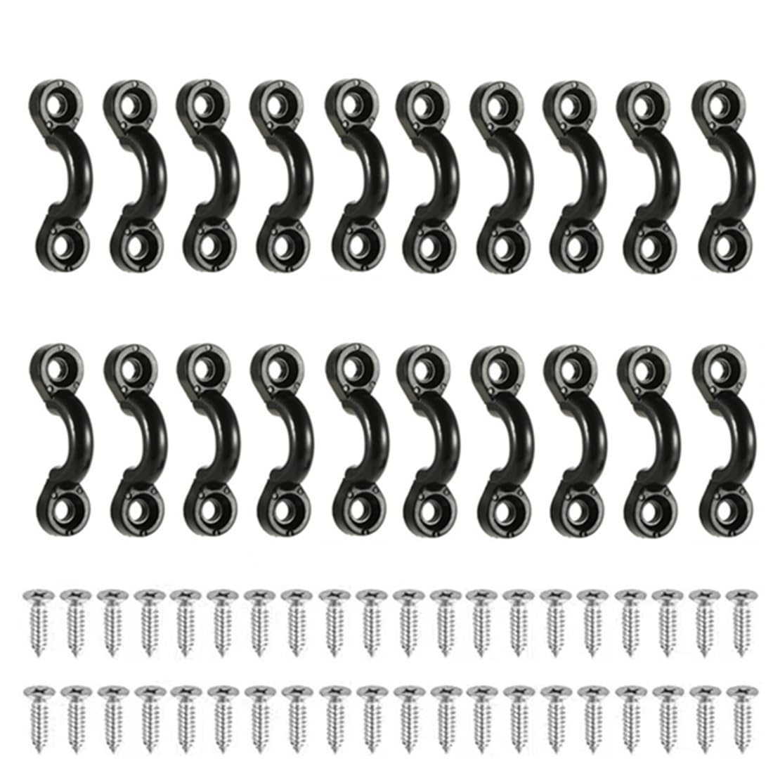 20pcs Kayak Tie Down Loops - Nylon Padeye & Stainless Steel Screws for Canoe Boat Kayaking Accessories - Perfect for Deck Rigging & Water Sports
