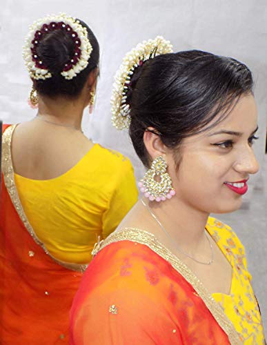 BOXO Juda Hair Gajra - Floral Hair Accessories for Women & Girls, Wedding Bridal Hair Jewelry, Indian Traditional Hair Decor for Parties & Festivals