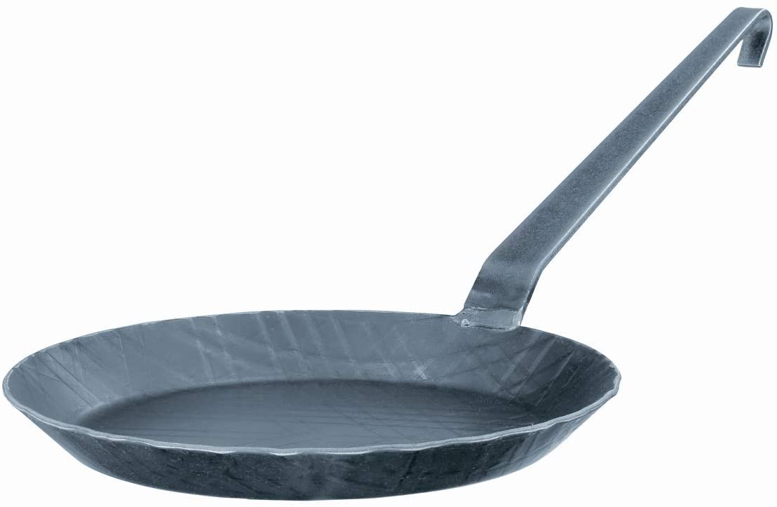 Rosle 24cm Stainless Steel Wrought Iron Frying Pan - Professional Non-Stick Skillet for Perfect Searing, Sauteing & Frying - Ideal for Home Cooking, Camping & Outdoor BBQ