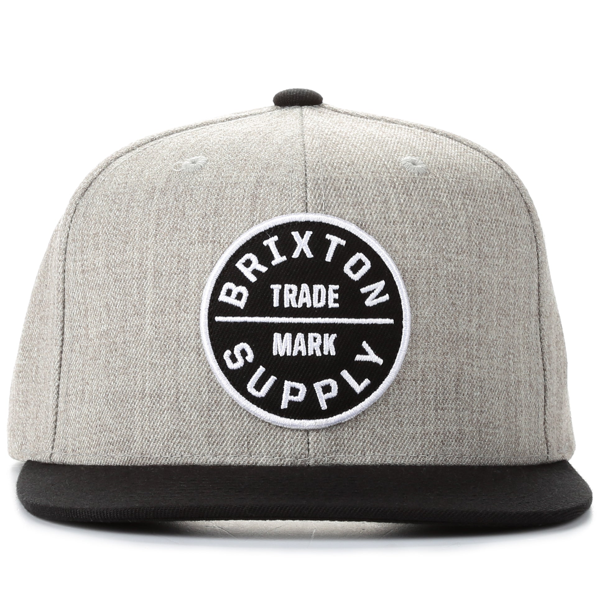 Brixton Oath III Snapback Hat - Heather Grey & Black Adjustable Baseball Cap for Men & Women - Perfect for Streetwear, Casual Outfits & Outdoor Activities