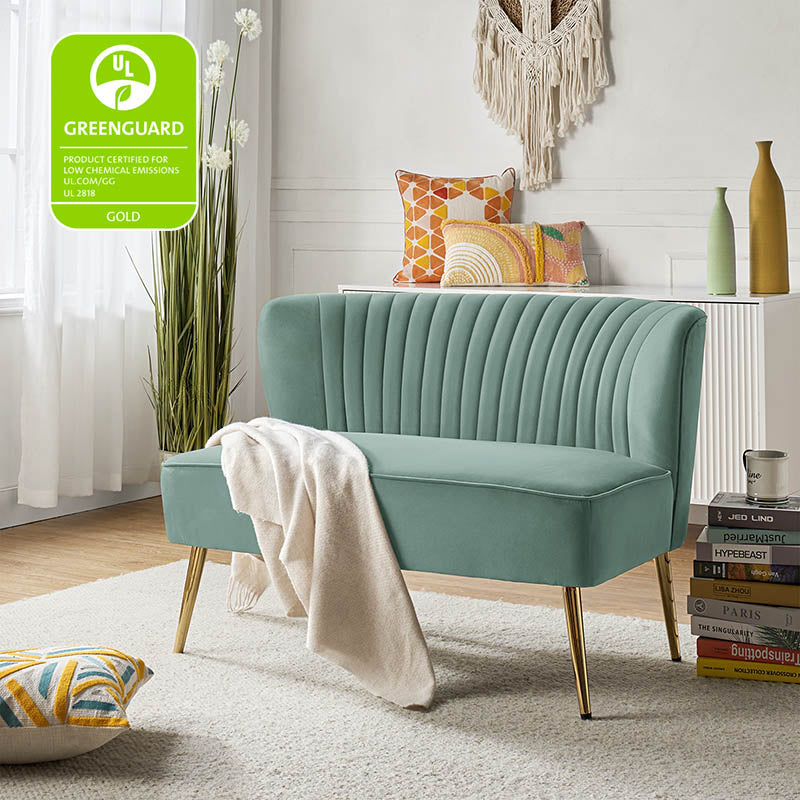 Bariana Velvet Loveseat - Soft & Luxurious Small Couch for Living Room, Bedroom, or Office - Perfect for Cozy Seating & Home Decor