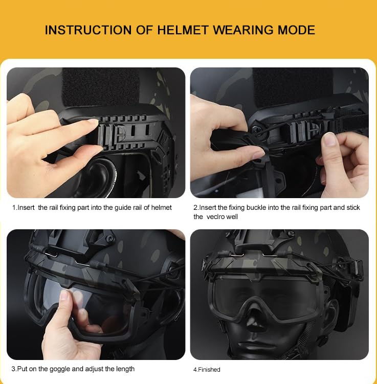 ATAIRSOFT Tactical Anti-Fog Safety Goggles - 2 Mode Protective Eyewear for Airsoft, Hiking, Paintball & Hunting (MCBK Black Lens) | Impact Resistant for Outdoor Sports & Tactical Use