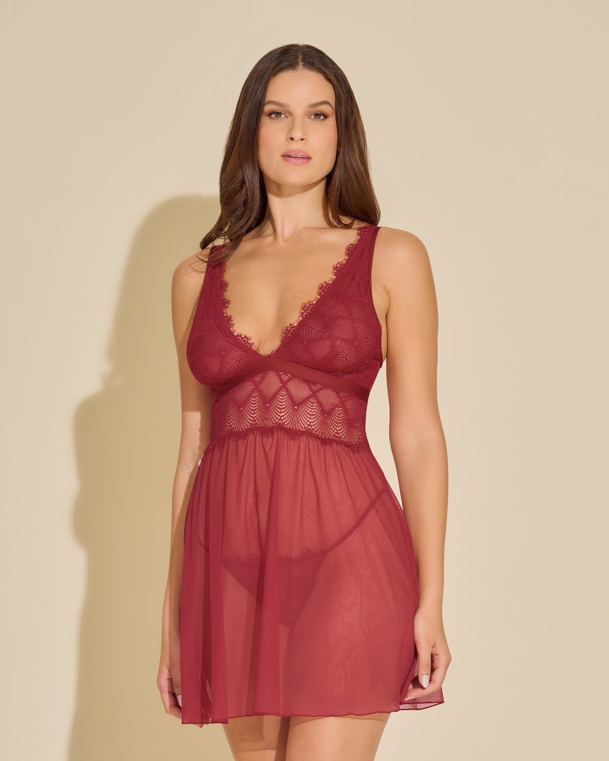 Allure Babydoll Lingerie Set - Sexy Red Lace Chemise for Women - Perfect for Valentine's Day, Honeymoon & Romantic Nights